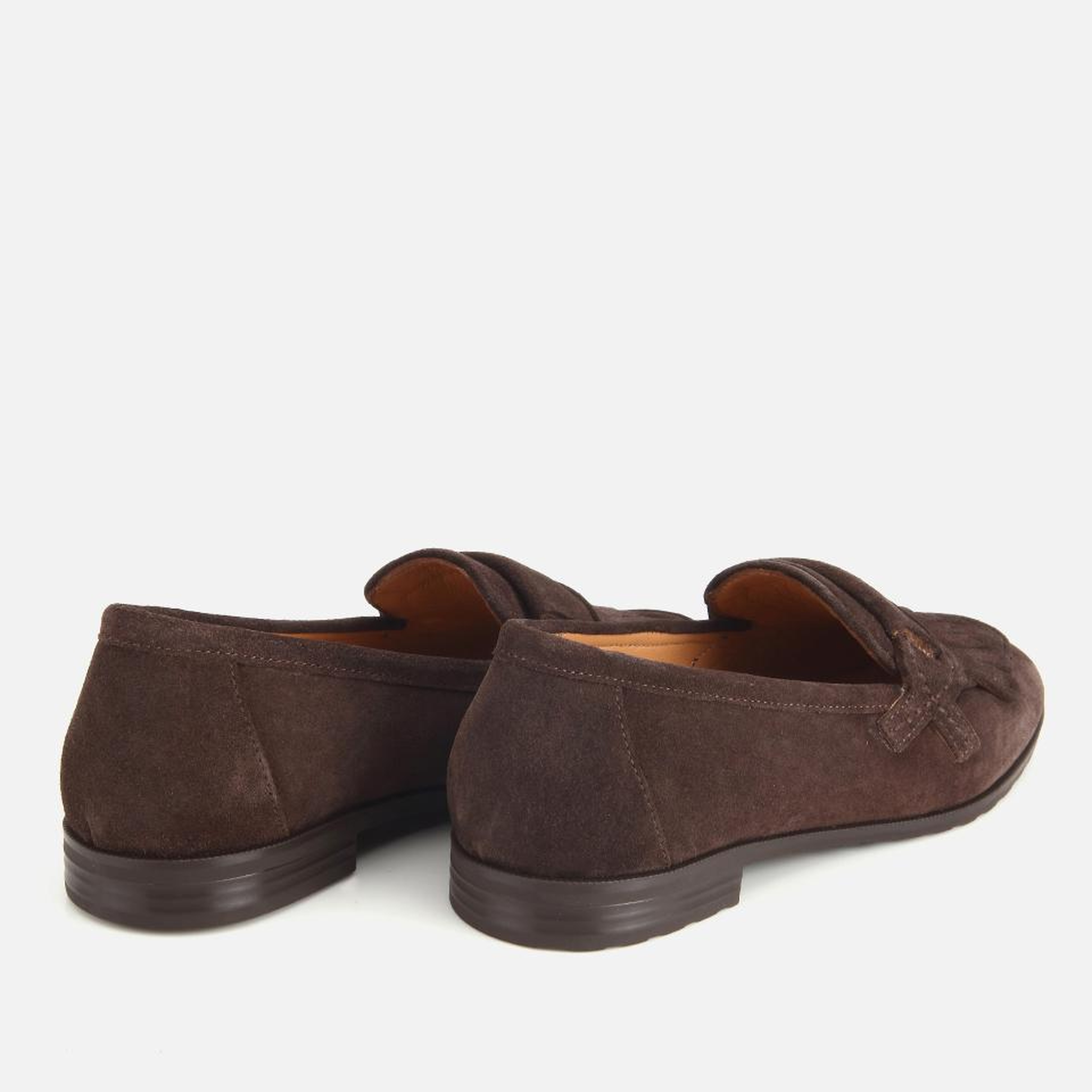 Kadın Süet Deri Kahverengi Püskül Detaylı Klasik Loafer