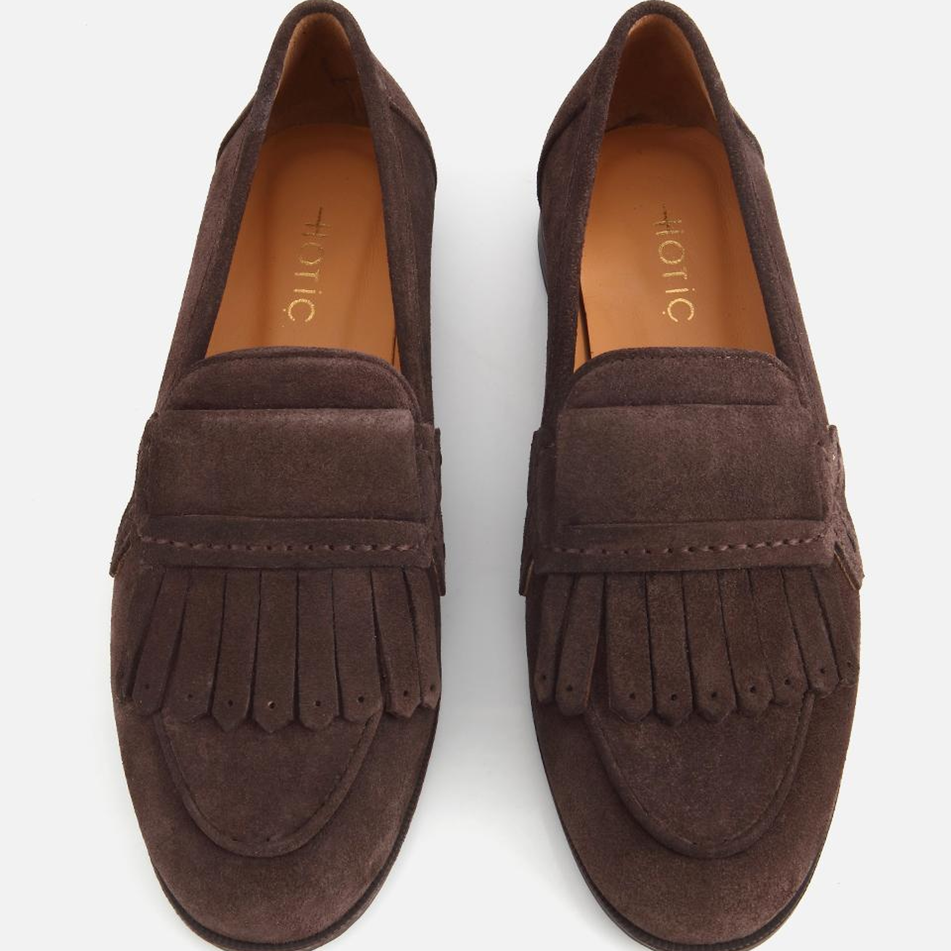 Kadın Süet Deri Kahverengi Püskül Detaylı Klasik Loafer