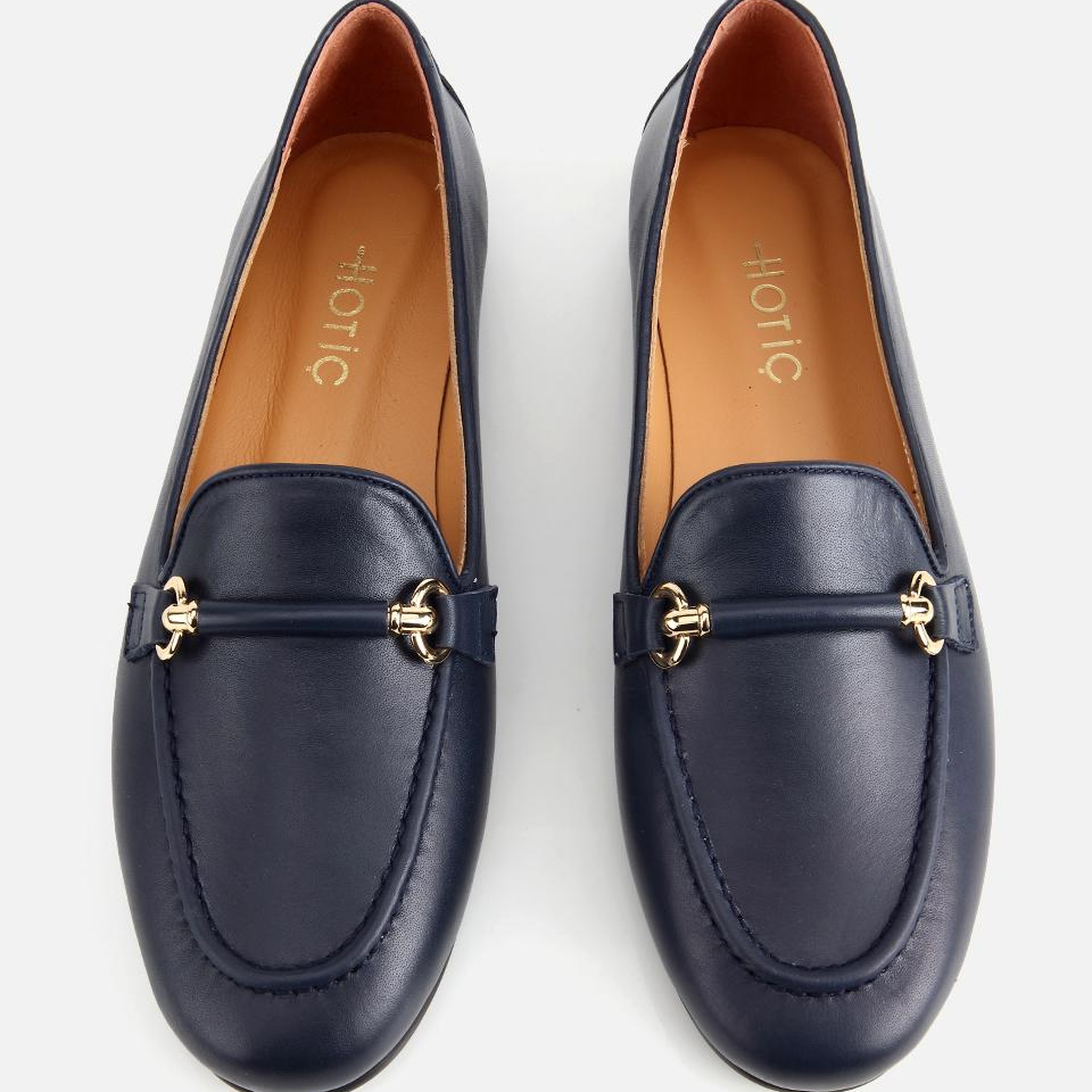 Kadın Deri Lacivert Toka Detaylı Klasik Loafer
