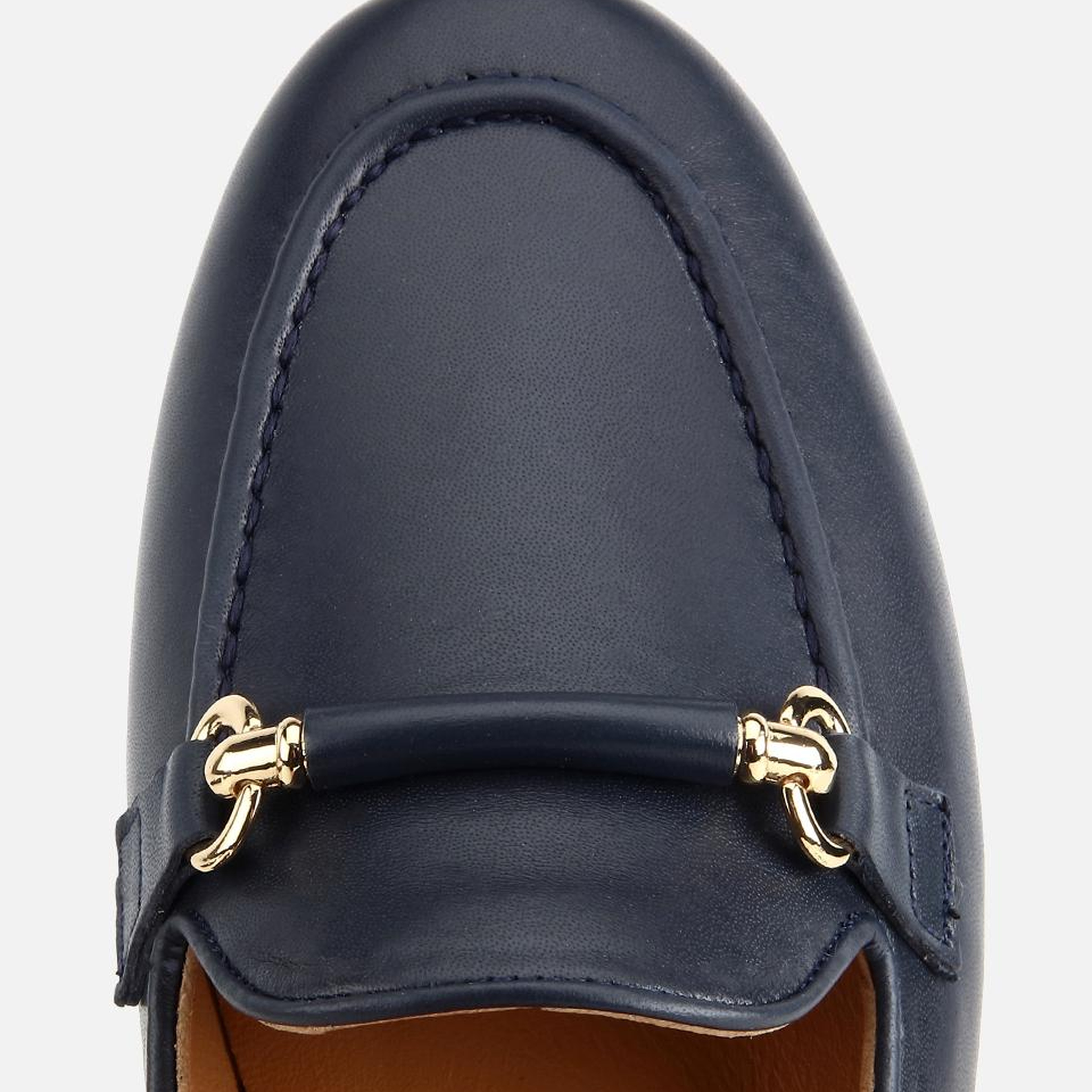 Kadın Deri Lacivert Toka Detaylı Klasik Loafer