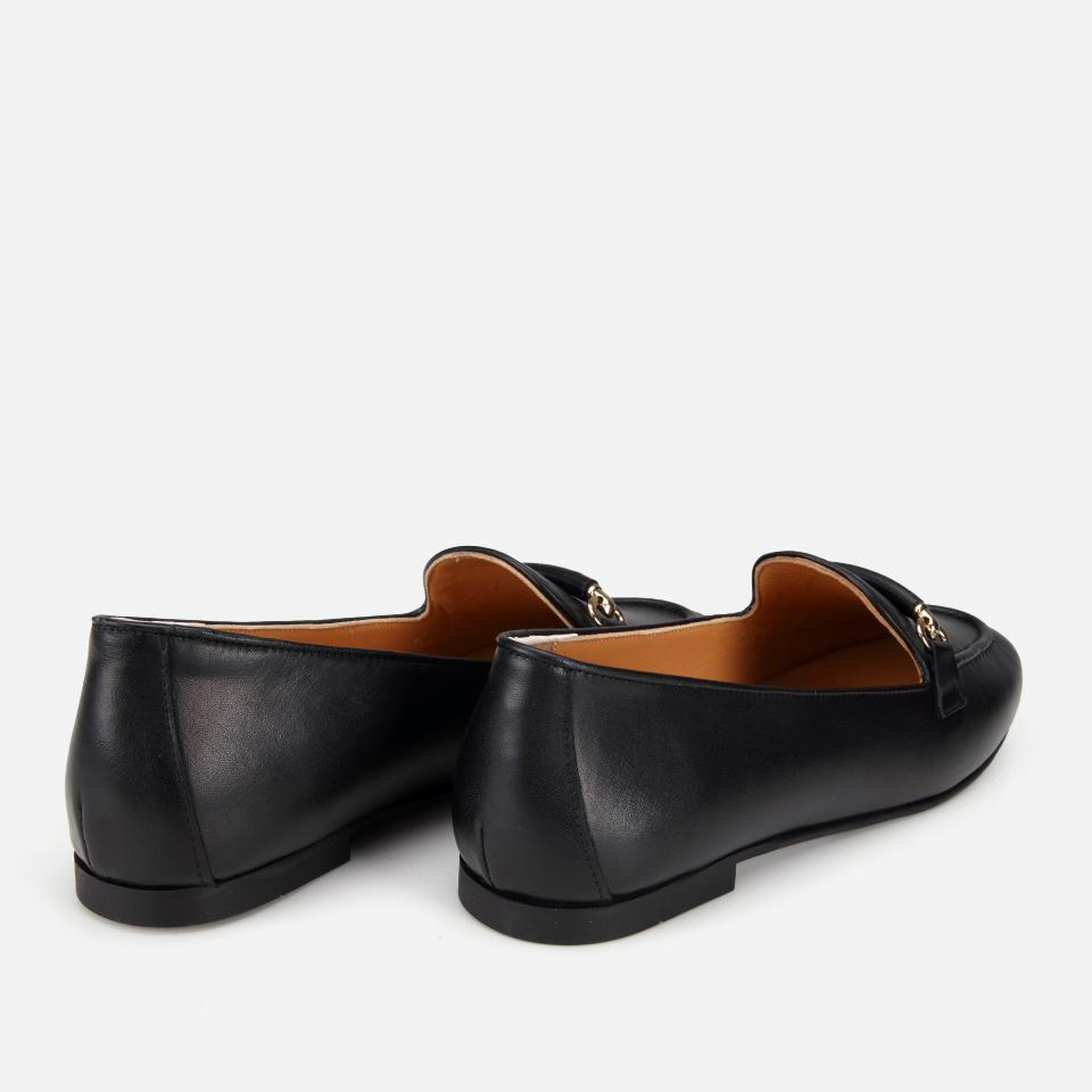 Kadın Deri Siyah Toka Detaylı Klasik Loafer