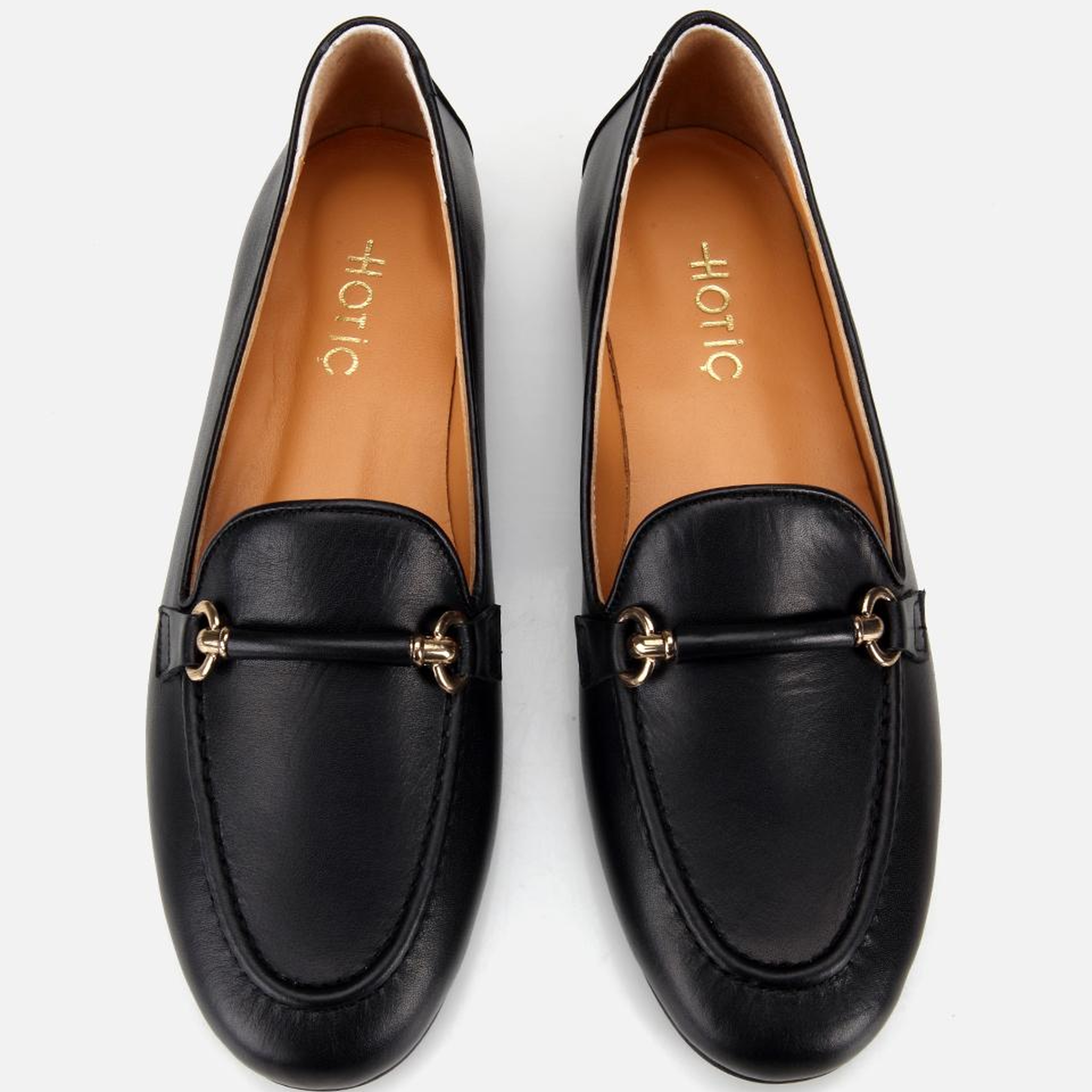 Kadın Deri Siyah Toka Detaylı Klasik Loafer