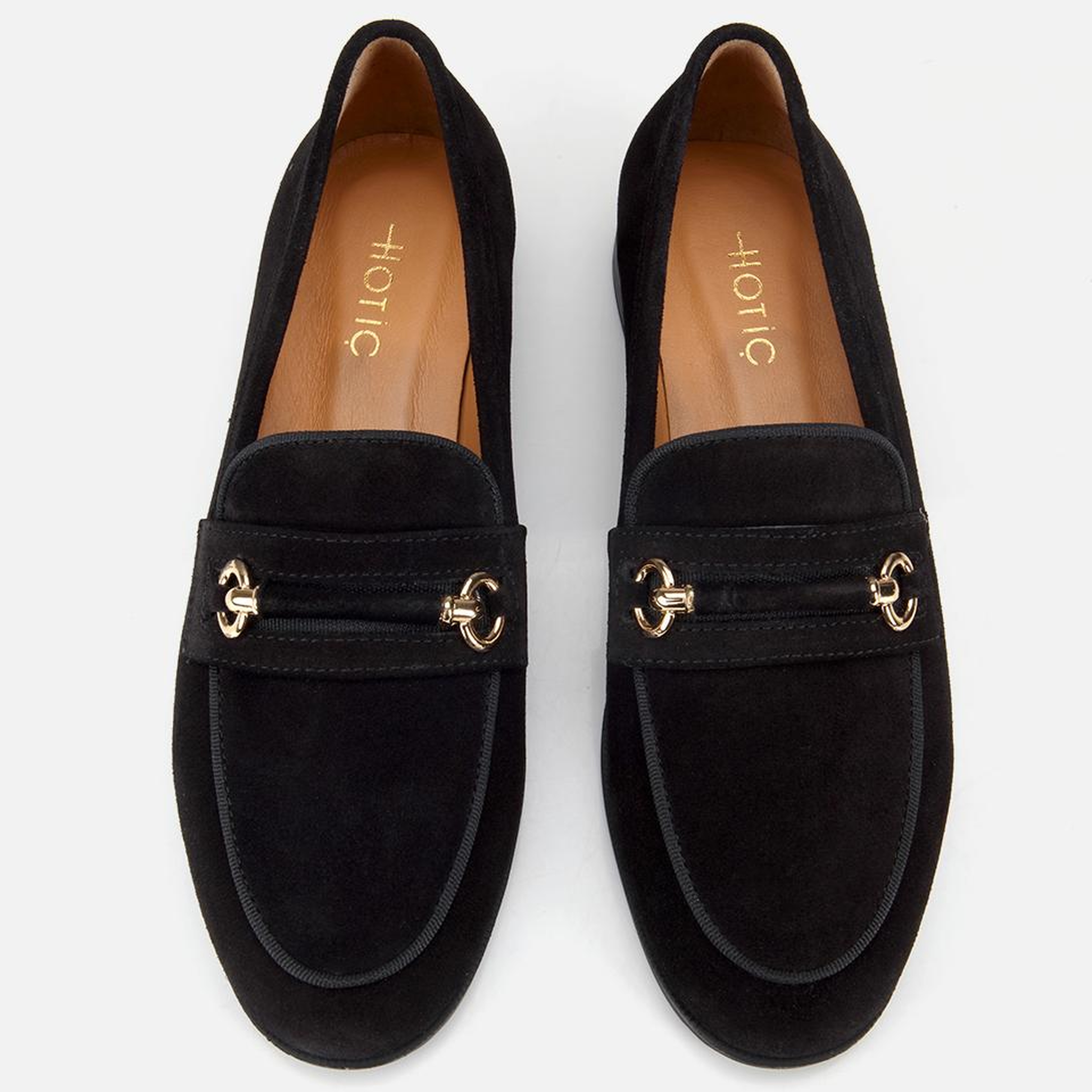 Kadın Süet Deri Siyah Tokalı Klasik Loafer