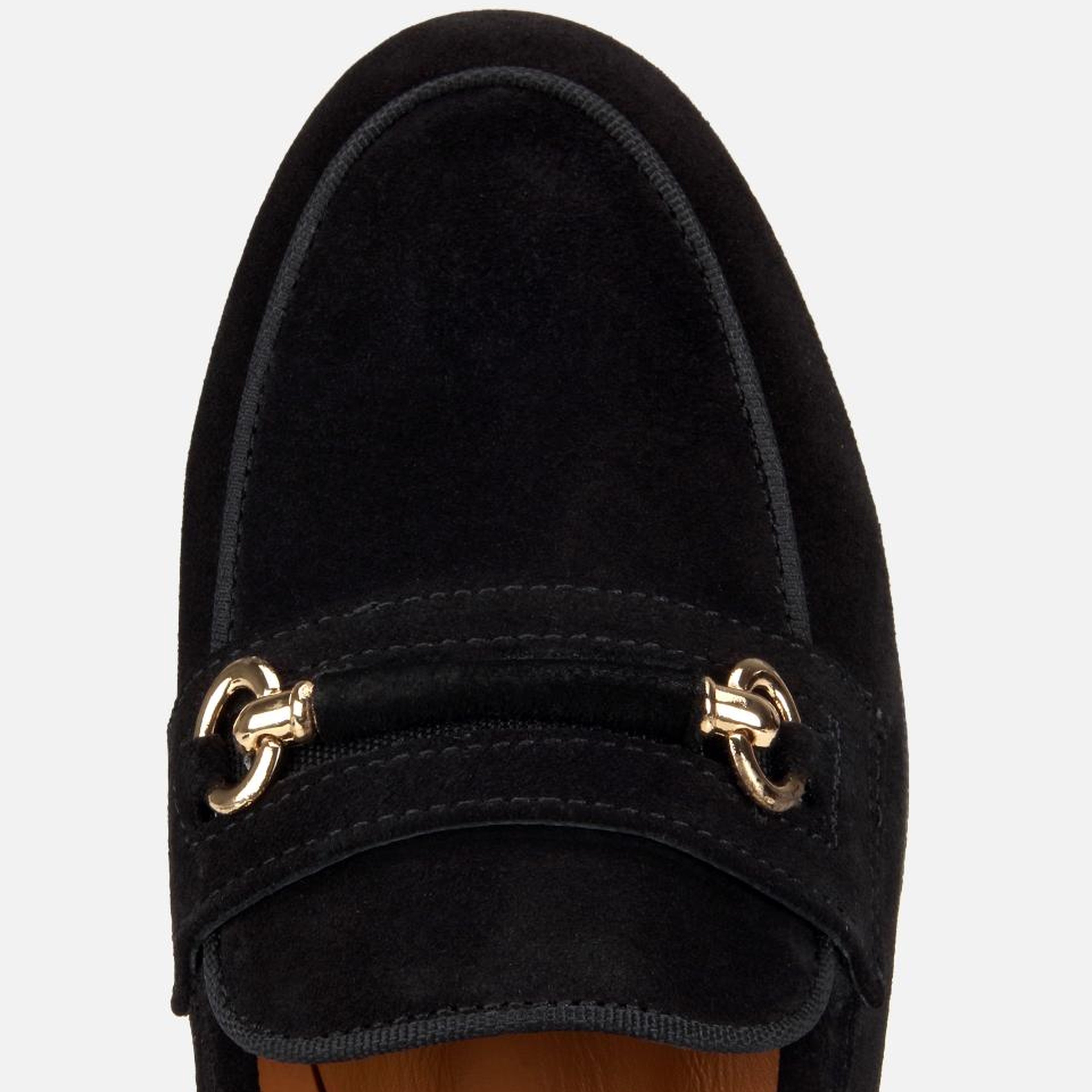 Kadın Süet Deri Siyah Tokalı Klasik Loafer