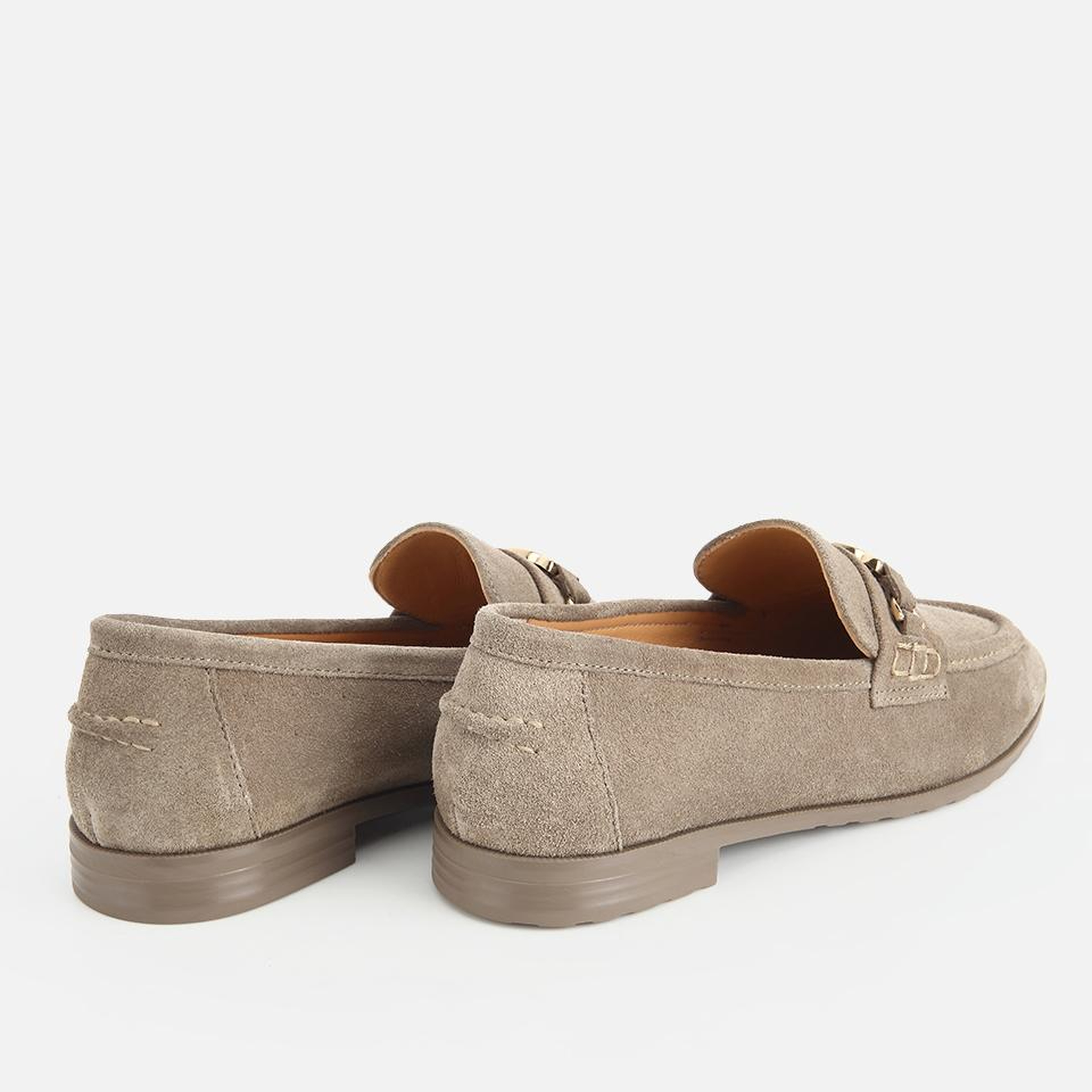 Kadın Süet Deri Açık Yeşil Toka Detaylı Klasik Loafer