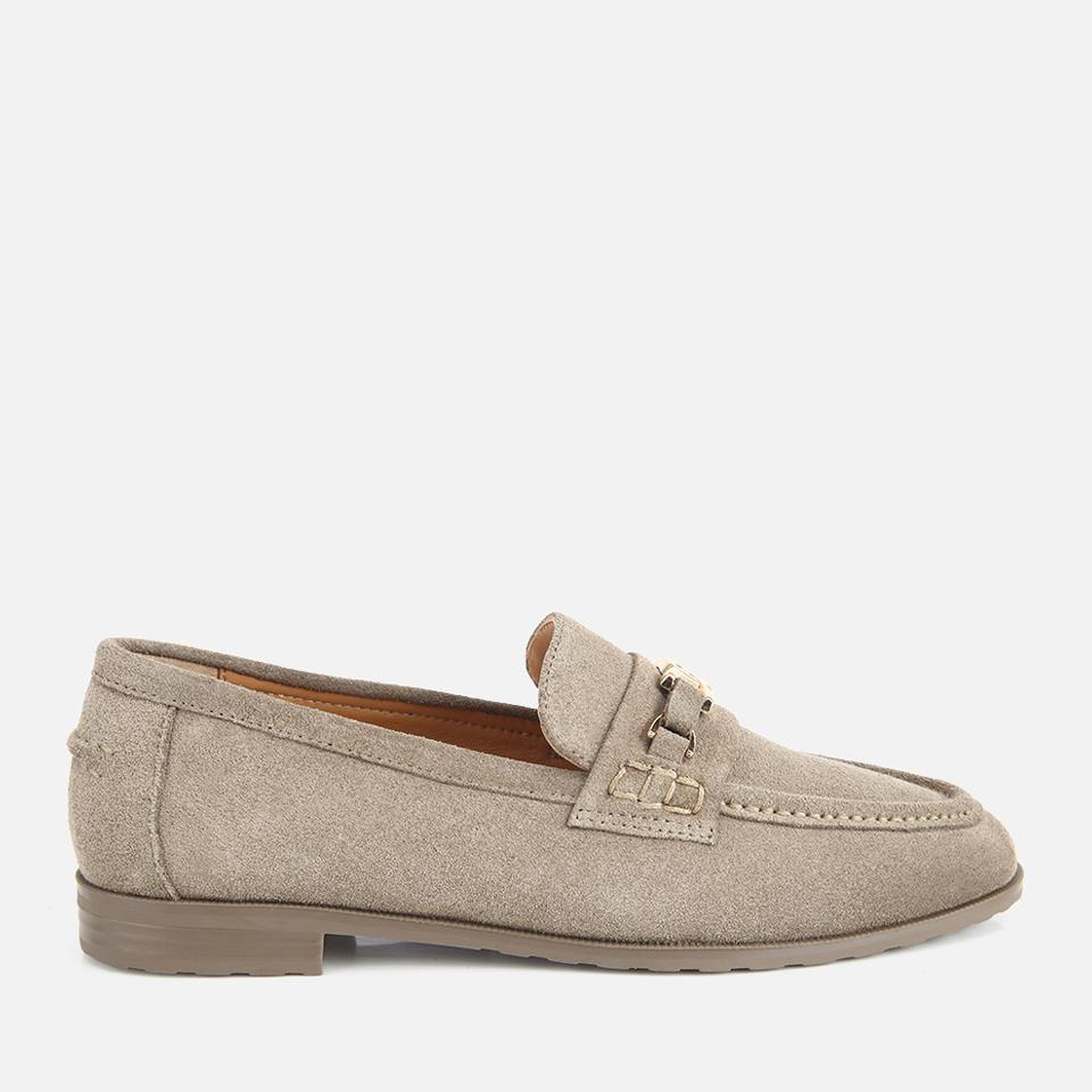 Kadın Süet Deri Açık Yeşil Toka Detaylı Klasik Loafer