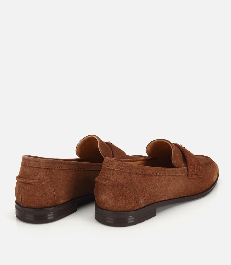 Kadın Süet Deri Taba Toka Detaylı Klasik Loafer