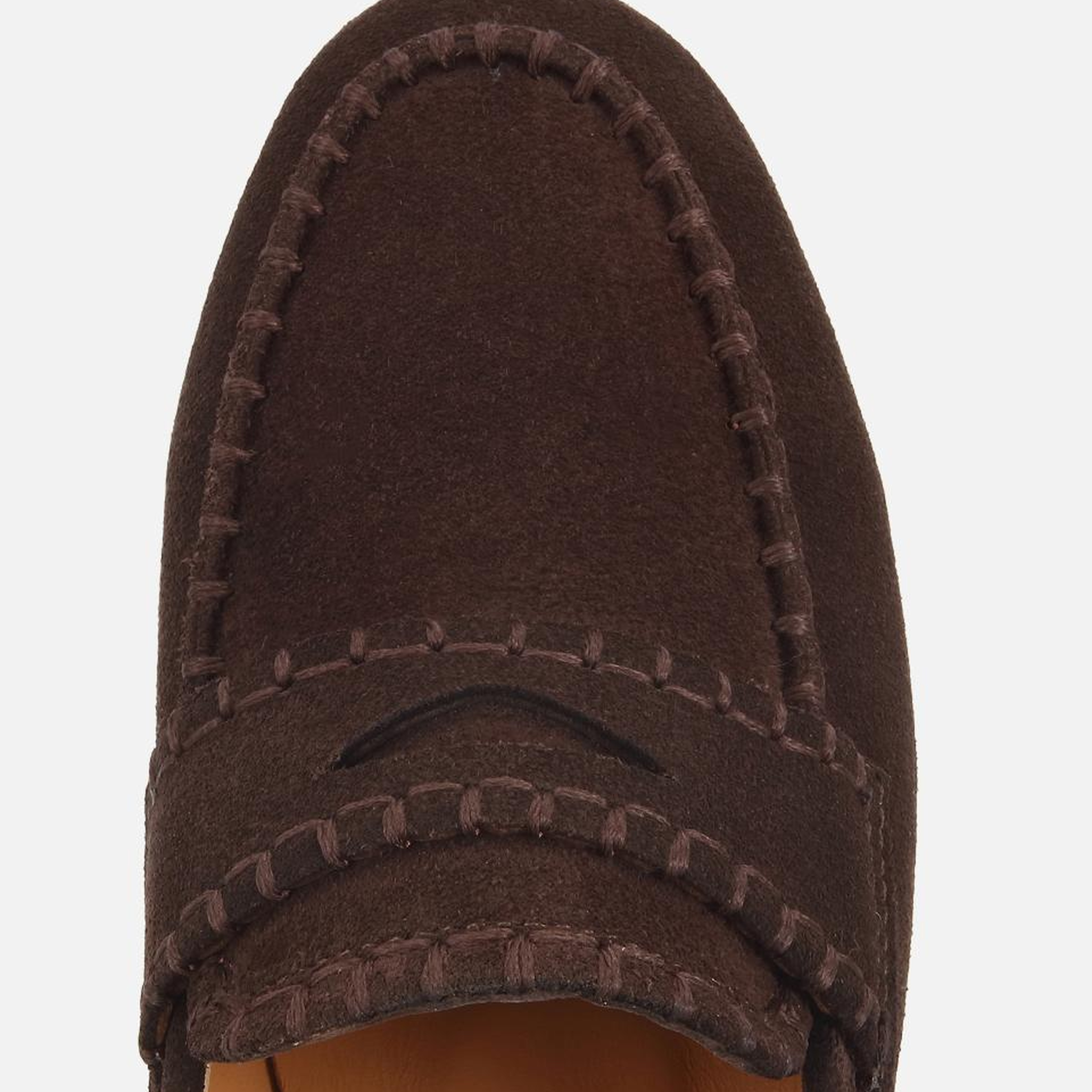 Kadın Süet Deri Kahverengi Dikiş Detaylı Günlük Loafer