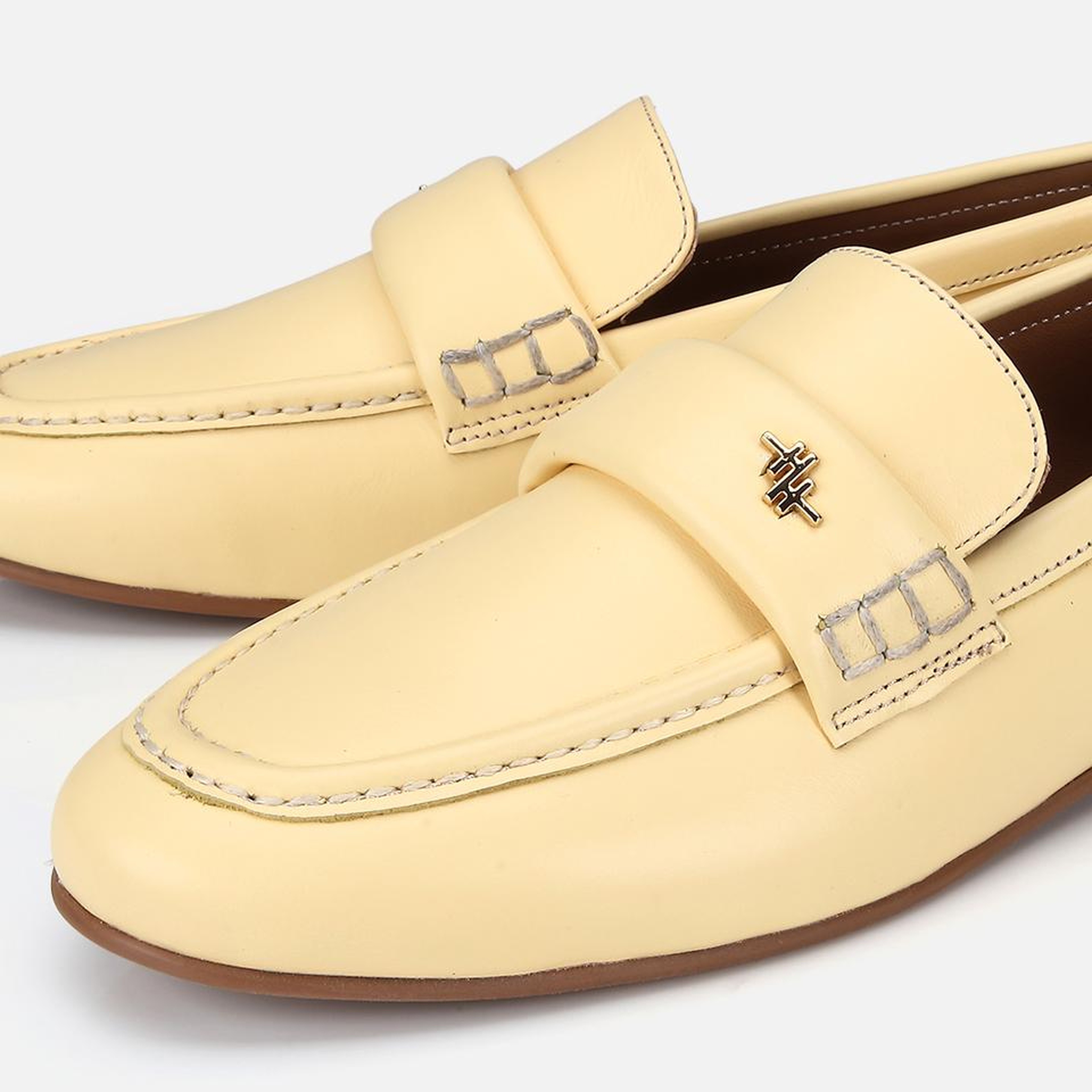 Kadın Deri Sarı Yumuşak Dokulu Klasik Loafer