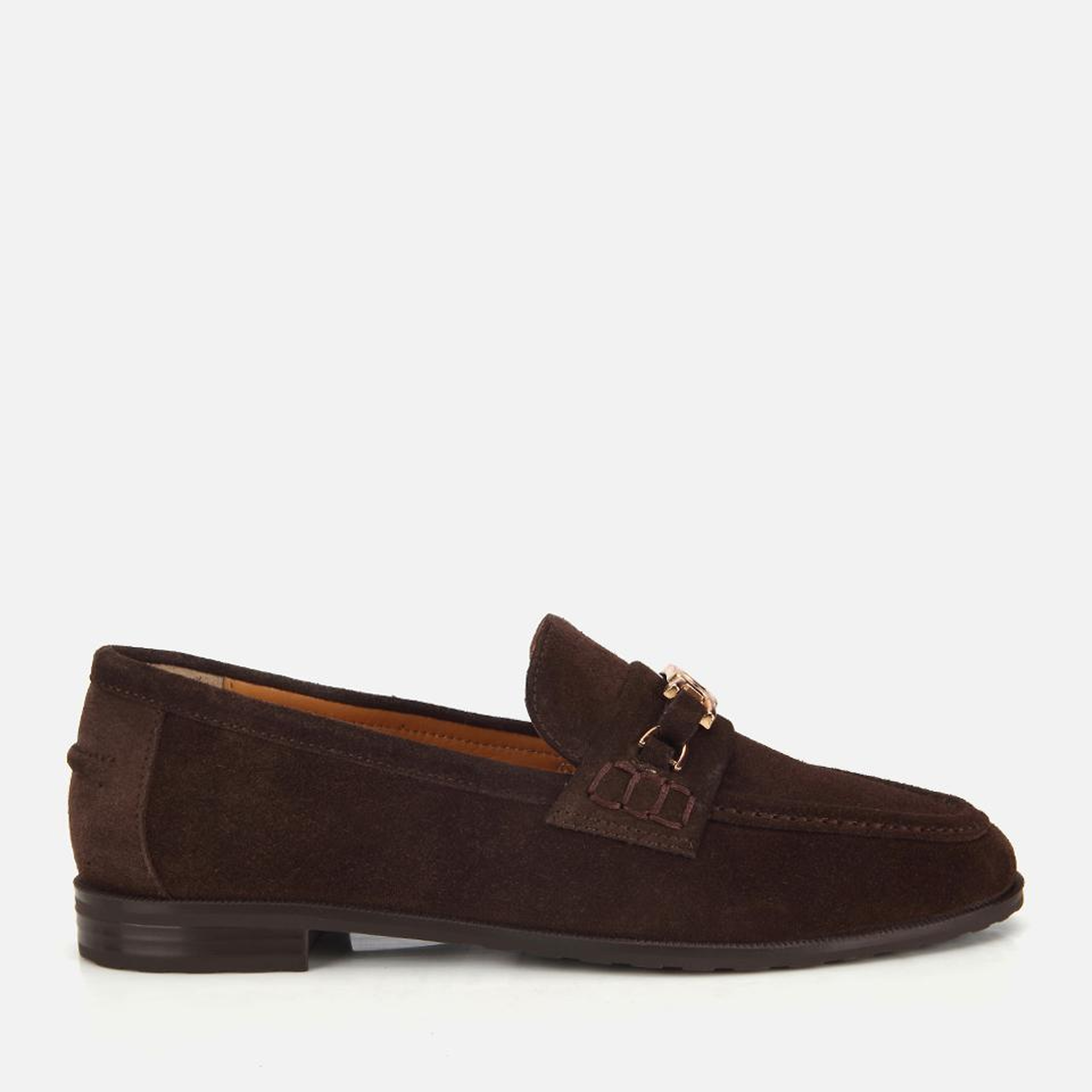 Kadın Süet Deri Kahverengi Toka Detaylı Klasik Loafer