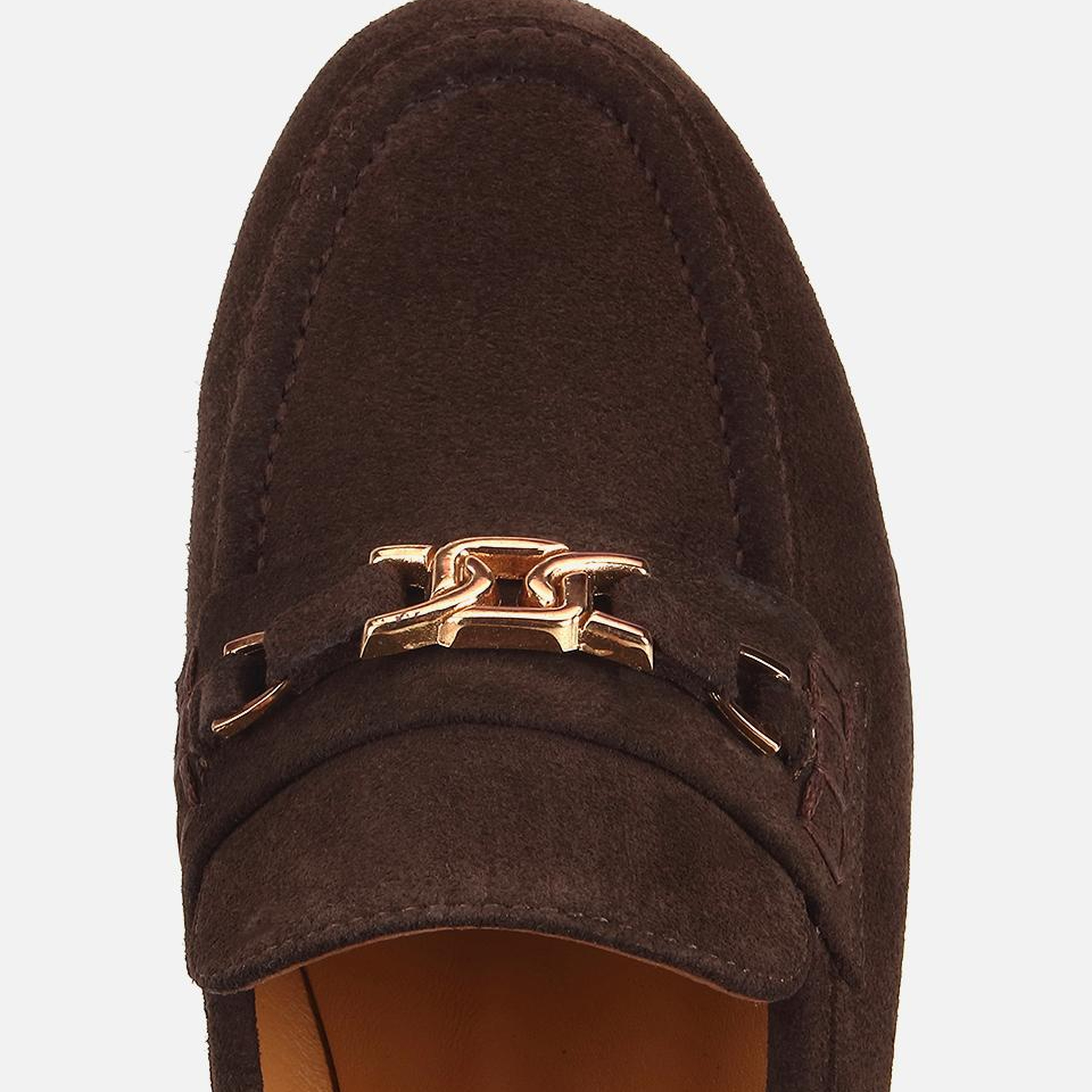 Kadın Süet Deri Kahverengi Toka Detaylı Klasik Loafer