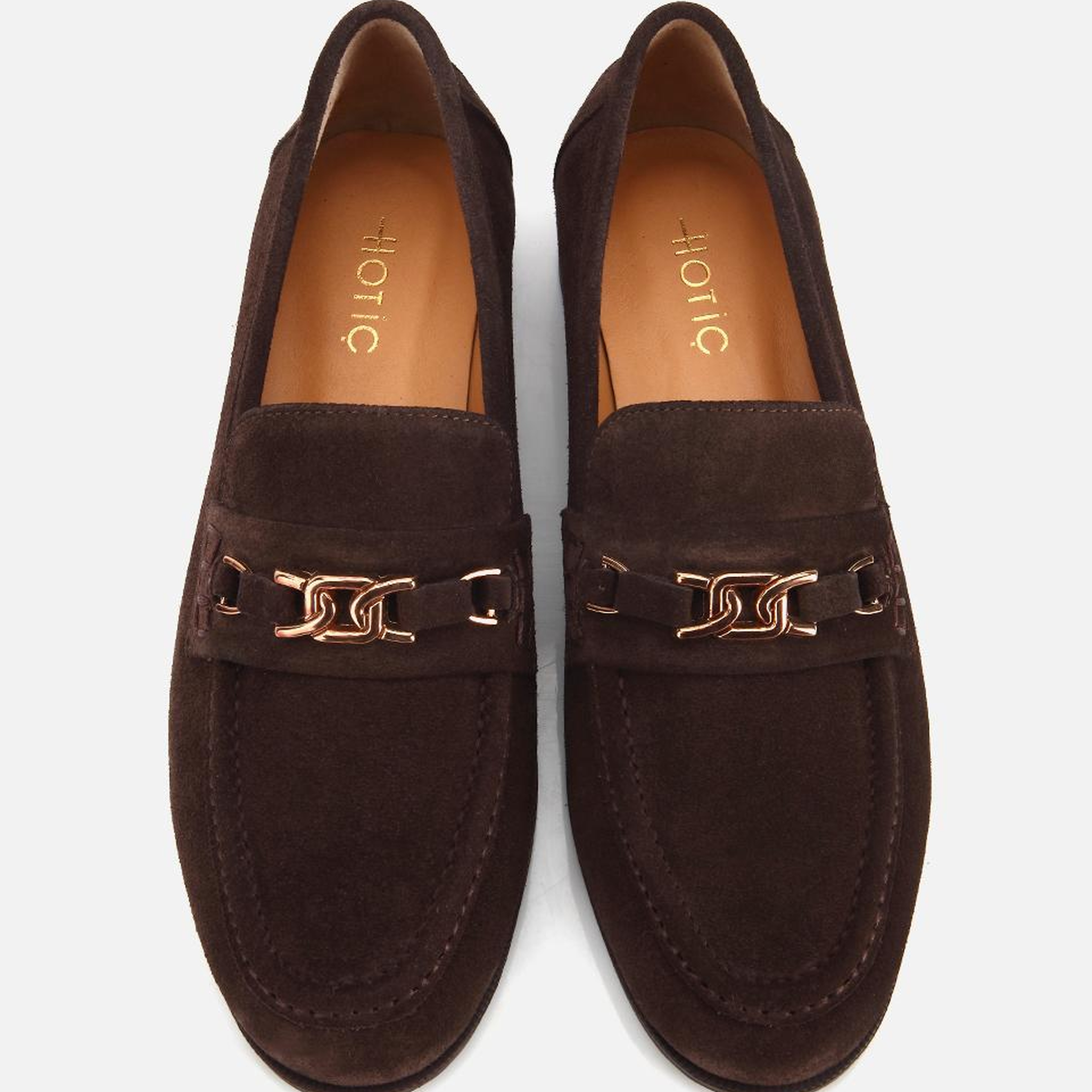 Kadın Süet Deri Kahverengi Toka Detaylı Klasik Loafer