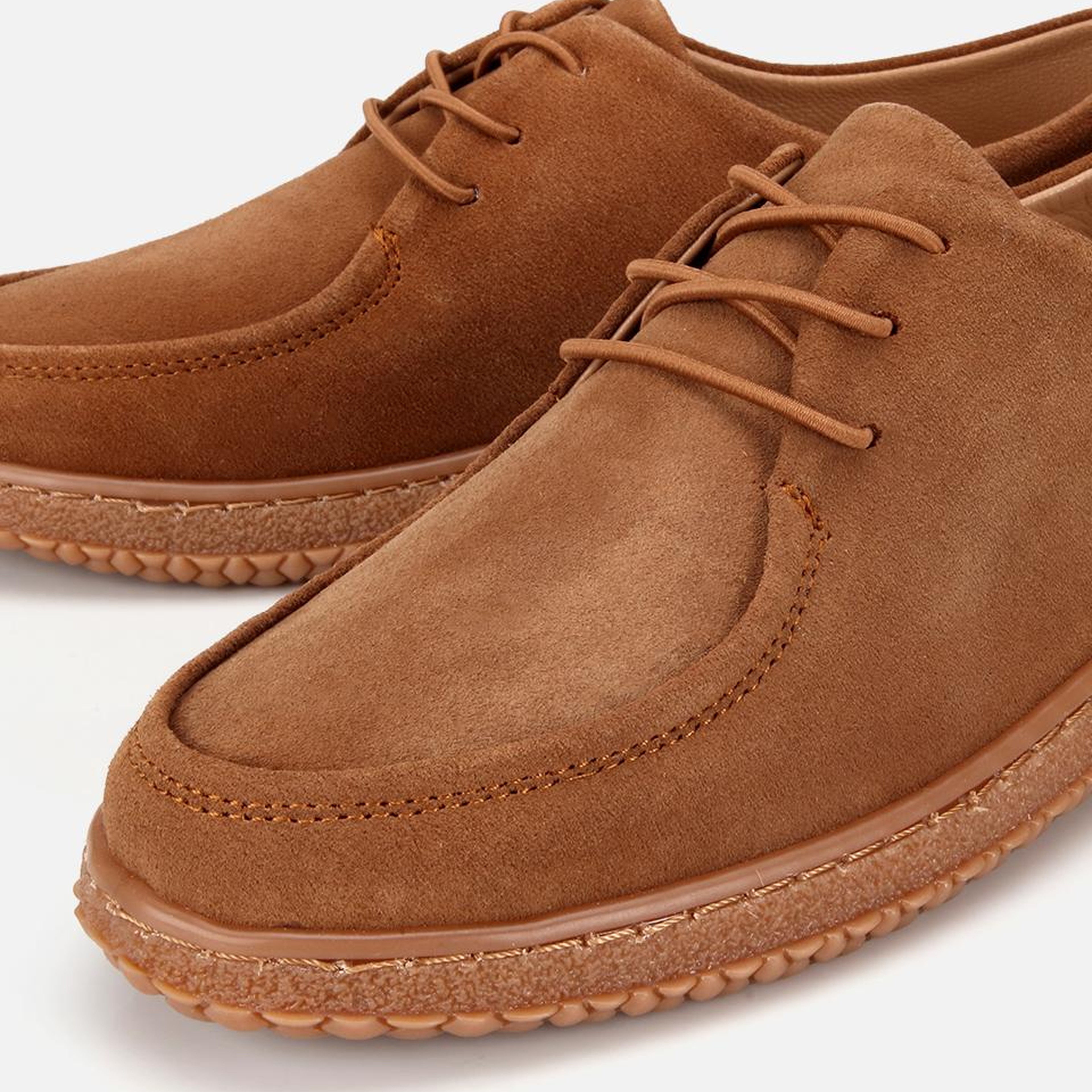 Kadın Süet Deri Taba Esnek Tabanlı Günlük Loafer