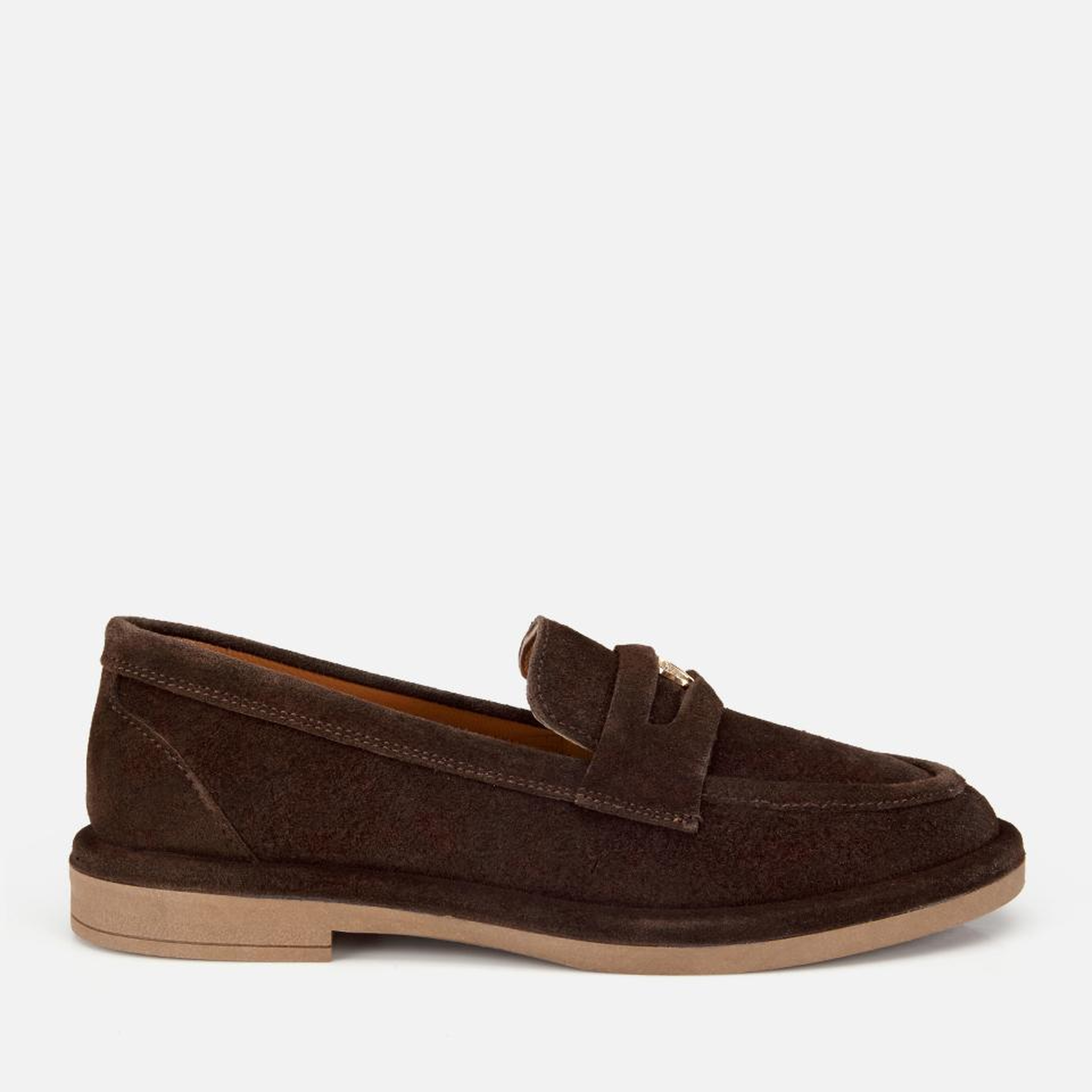 Kadın Süet Deri Kahverengi Tokalı Klasik Loafer