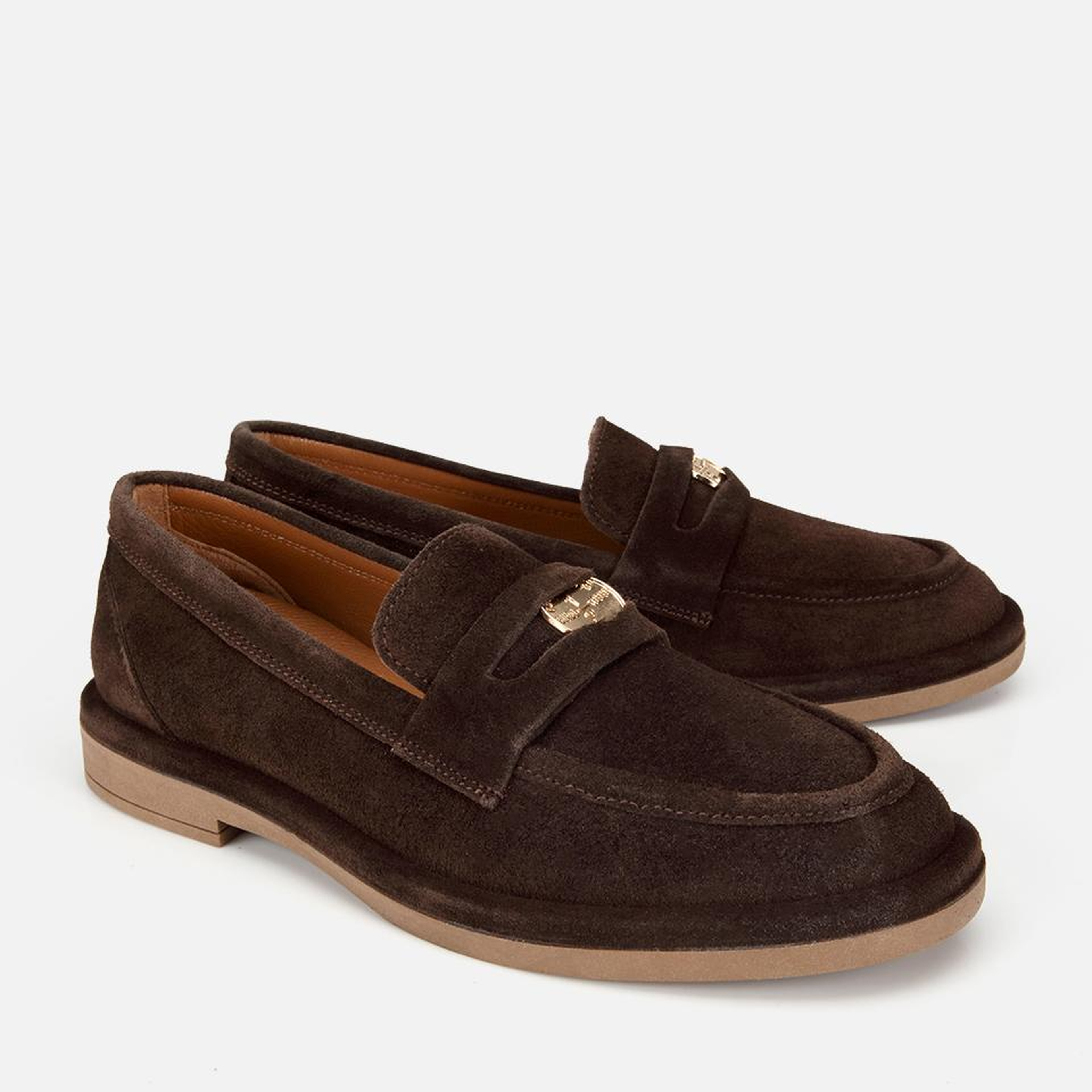 Kadın Süet Deri Kahverengi Tokalı Klasik Loafer