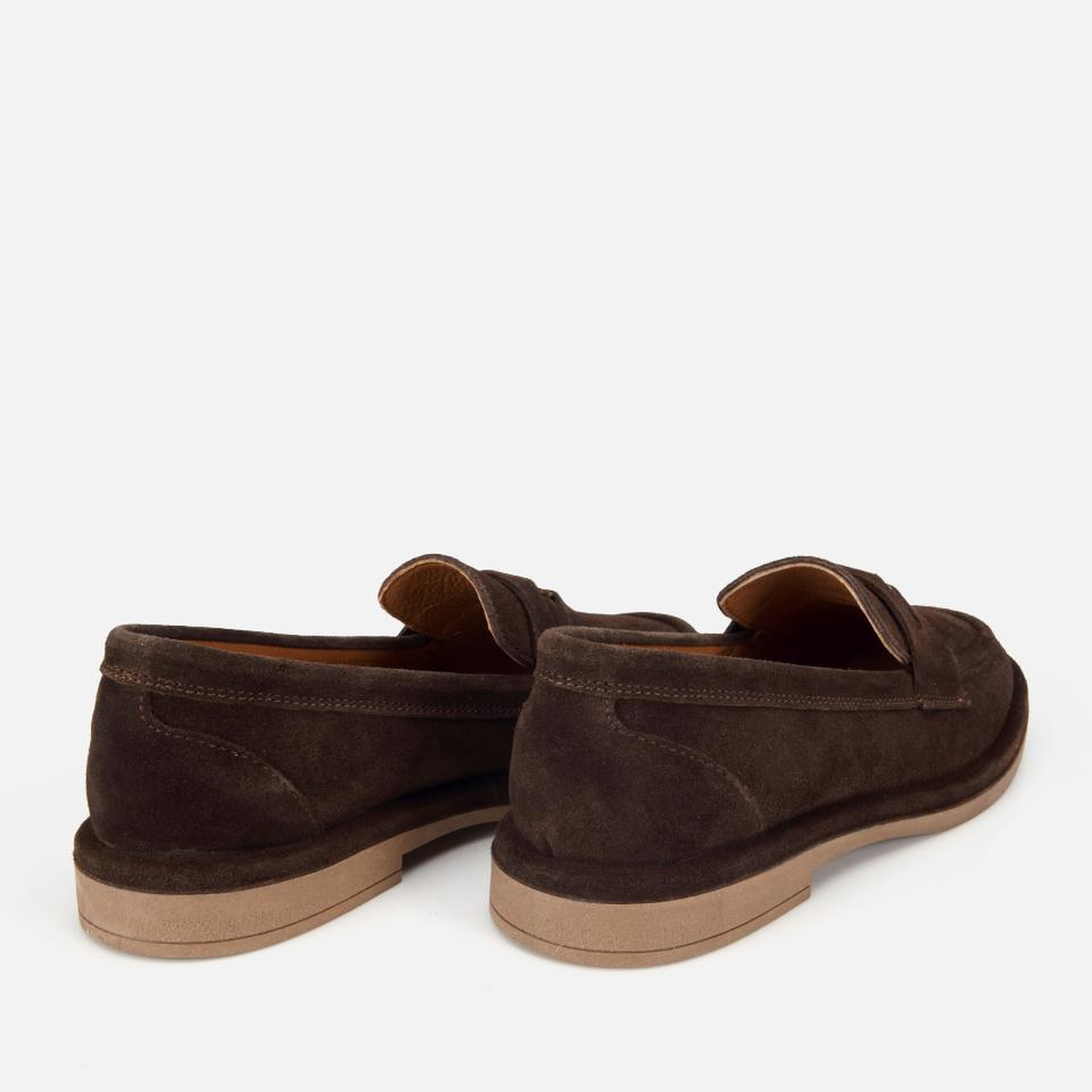 Kadın Süet Deri Kahverengi Tokalı Klasik Loafer