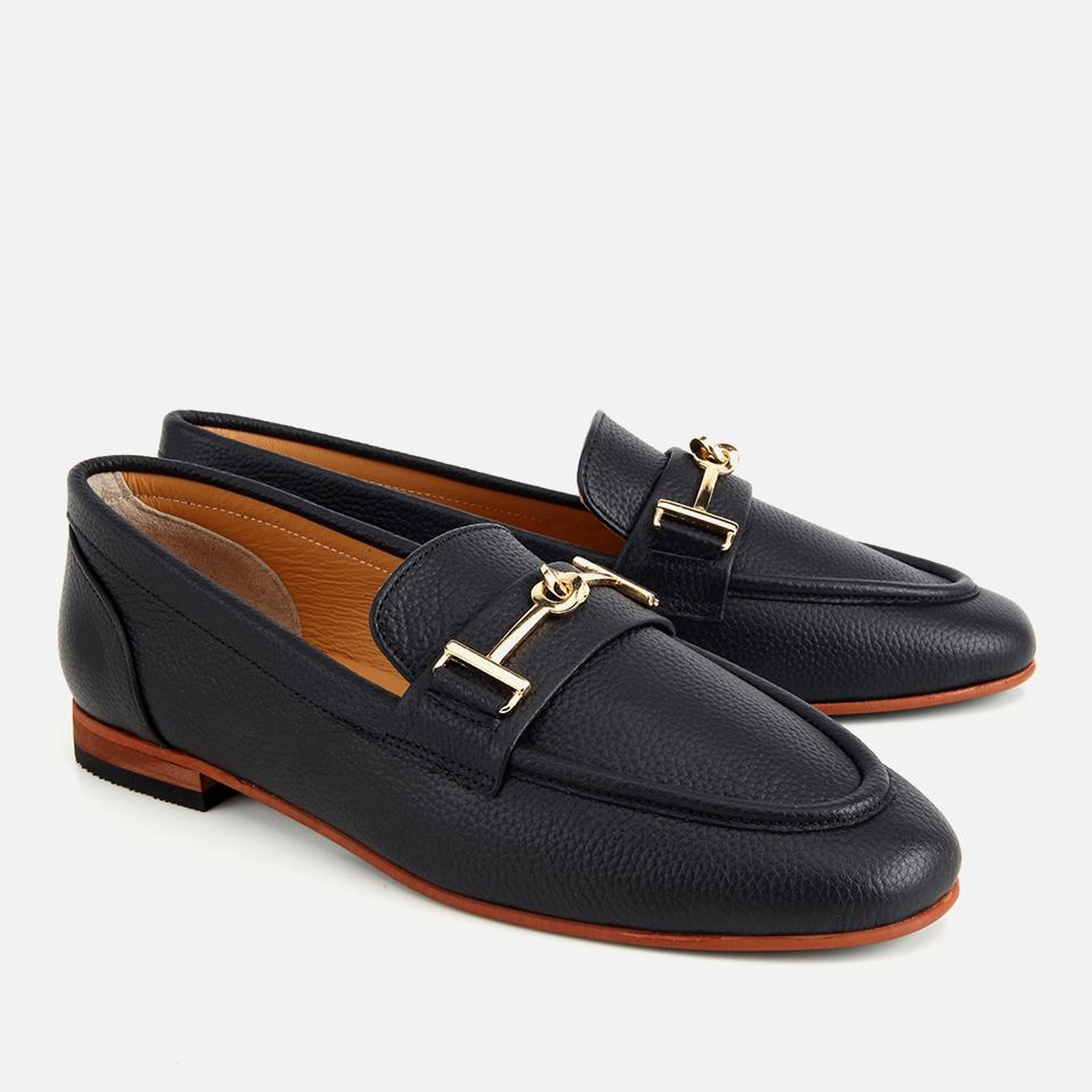 Kadın Deri Siyah Yumuşak Dokulu Tokalı Klasik Loafer