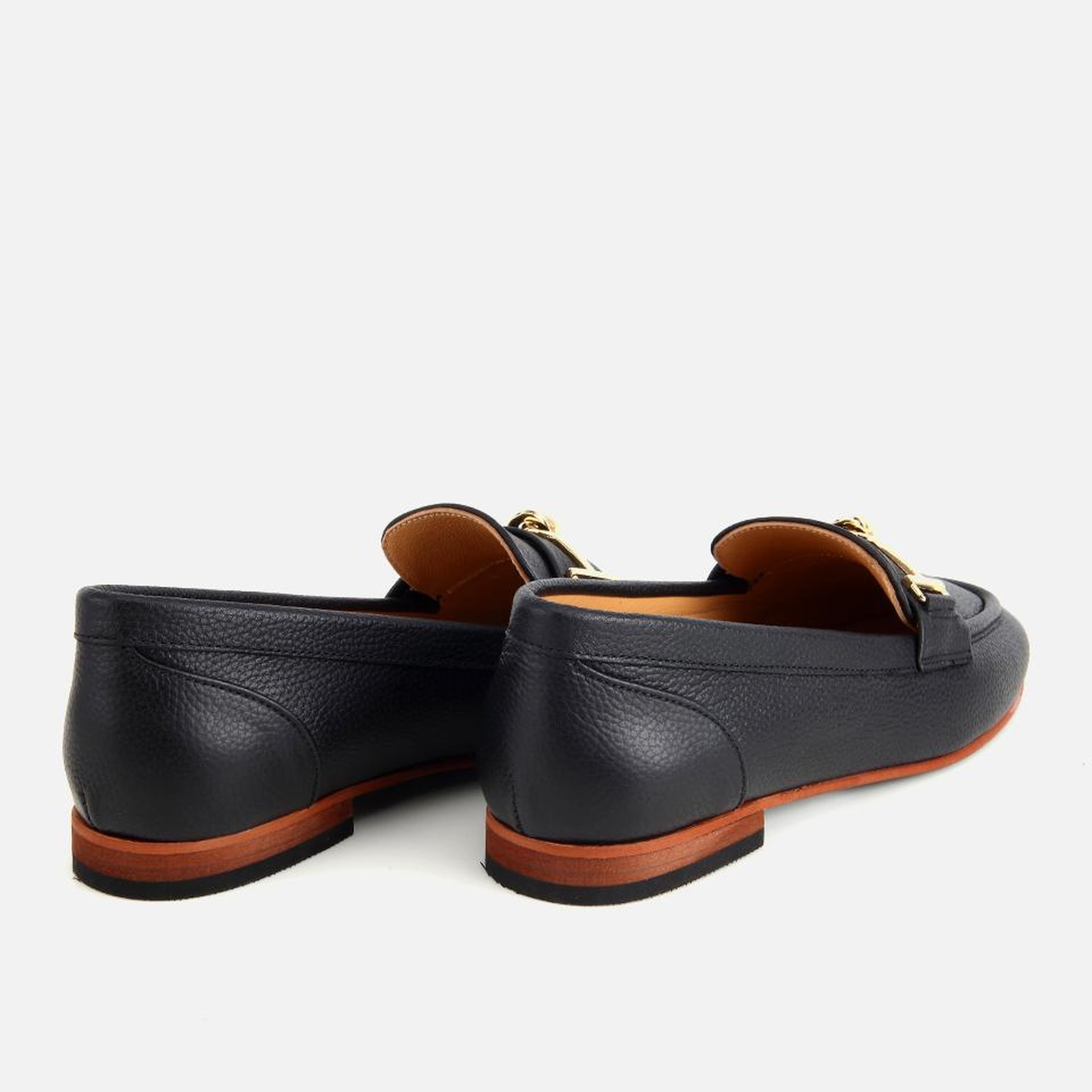 Kadın Deri Siyah Yumuşak Dokulu Tokalı Klasik Loafer