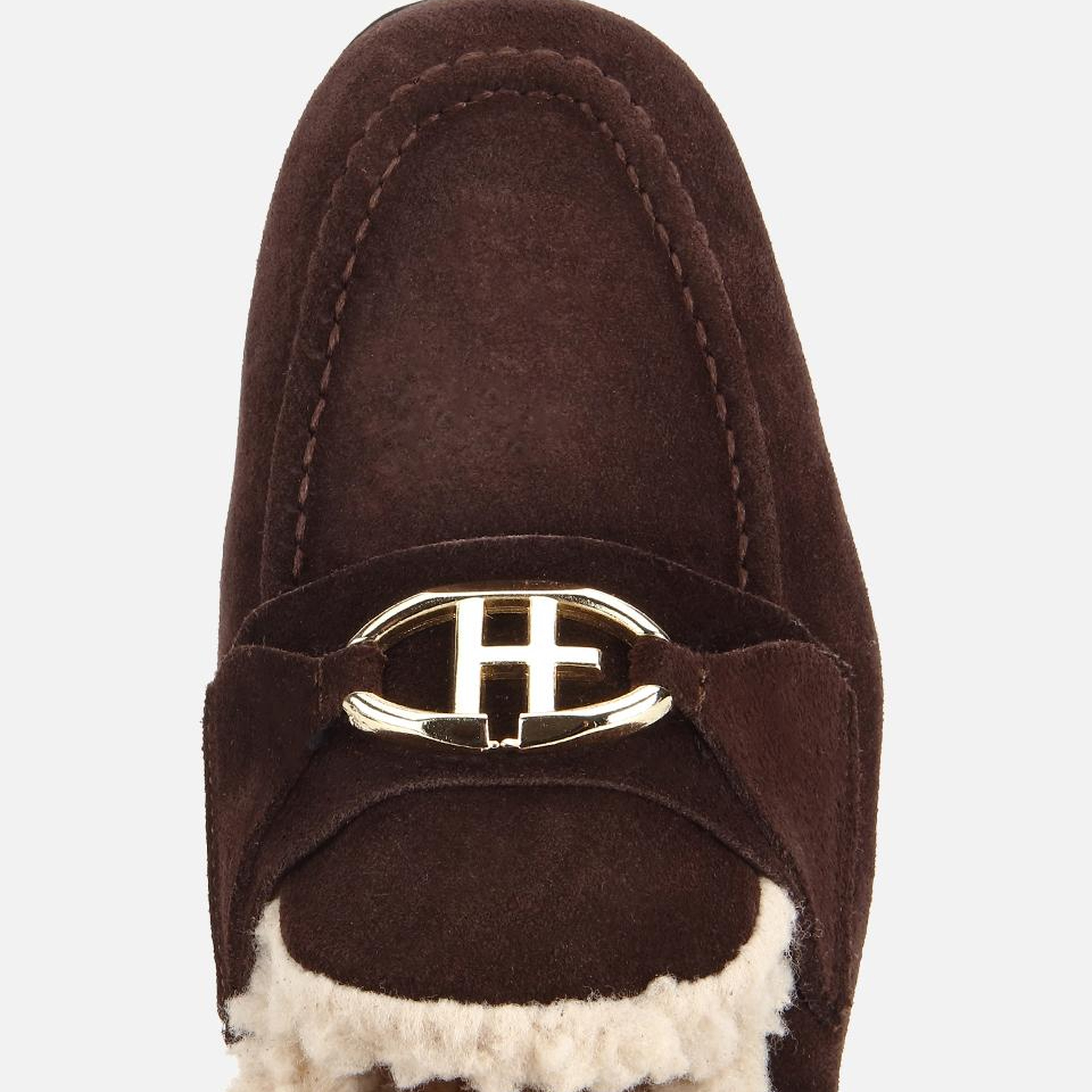 Kadın Süet Deri Kahverengi İçi Kürklü Klasik Loafer