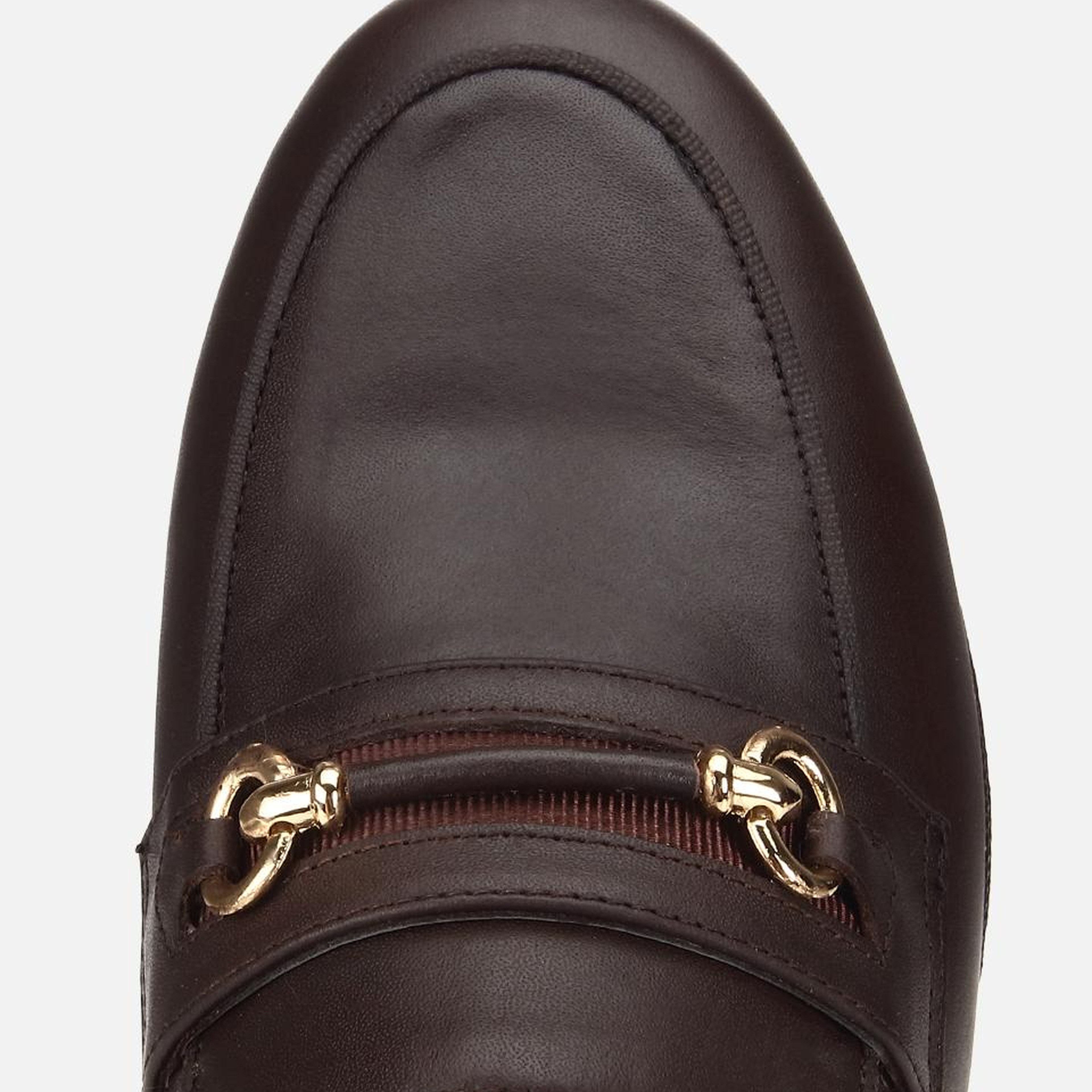 Kadın Deri Kahverengi Tokalı Klasik Loafer