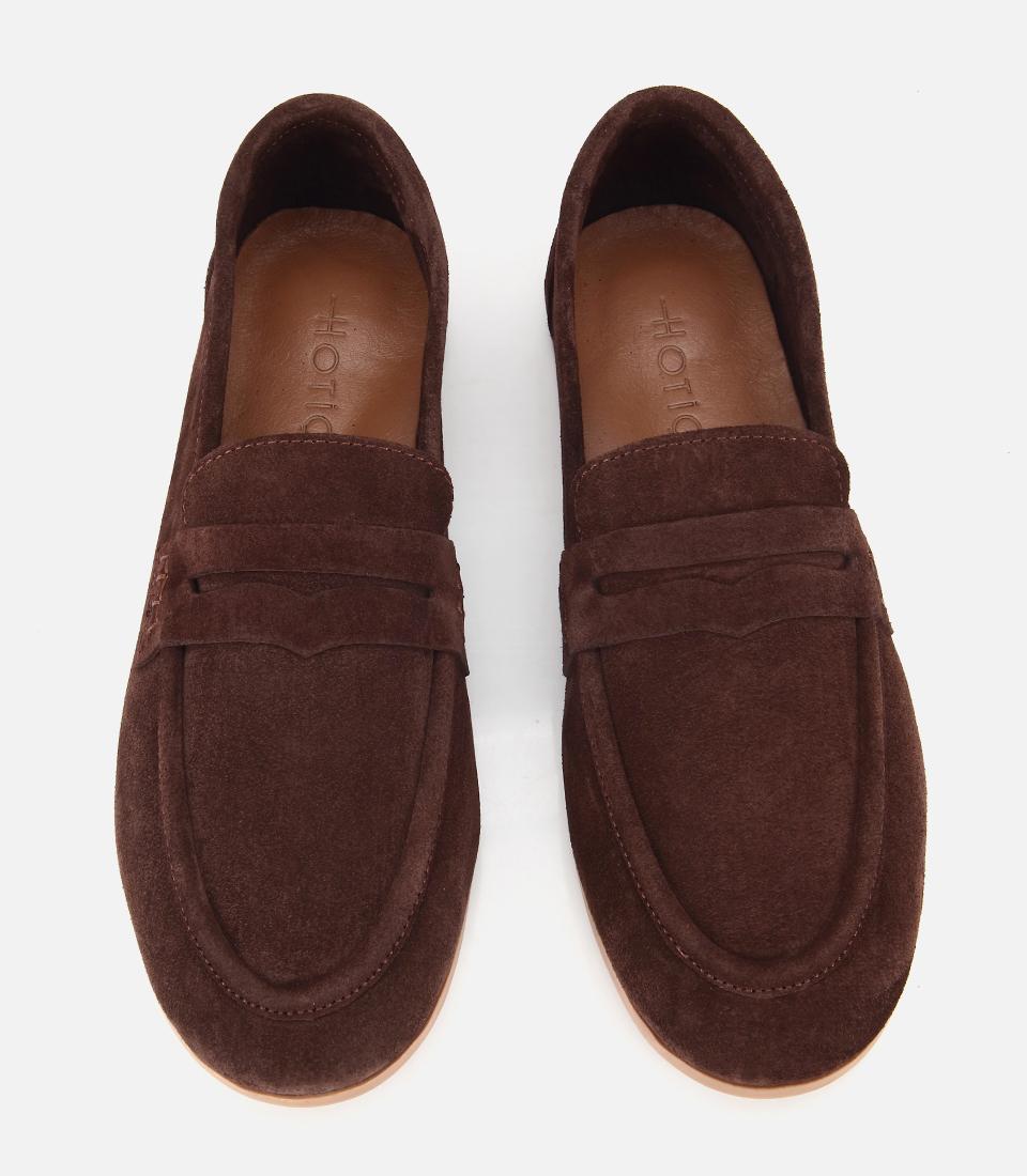Kadın Süet Deri Kahverengi Yumuşak Dokulu Klasik Loafer