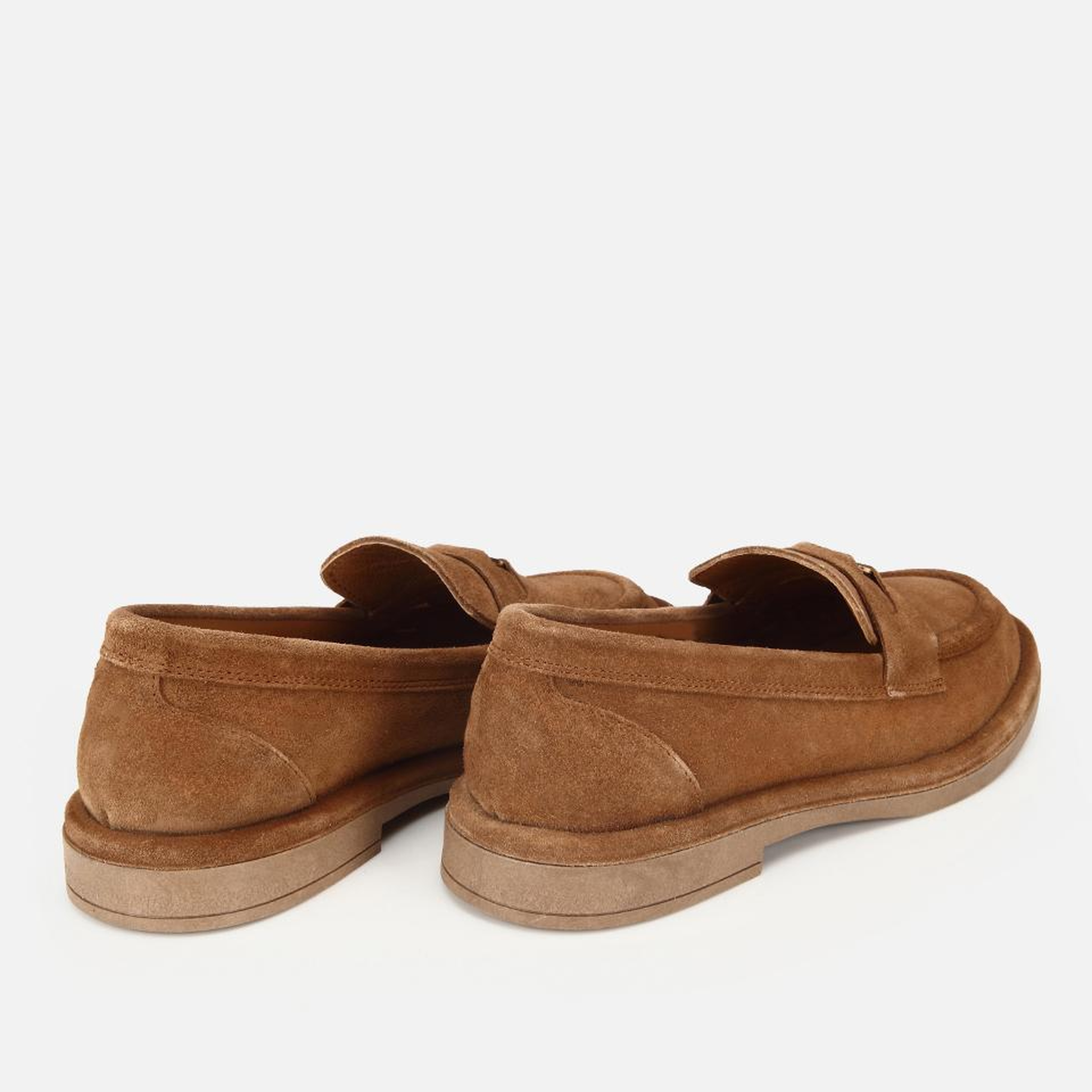Kadın Süet Deri Taba Tokalı Klasik Loafer