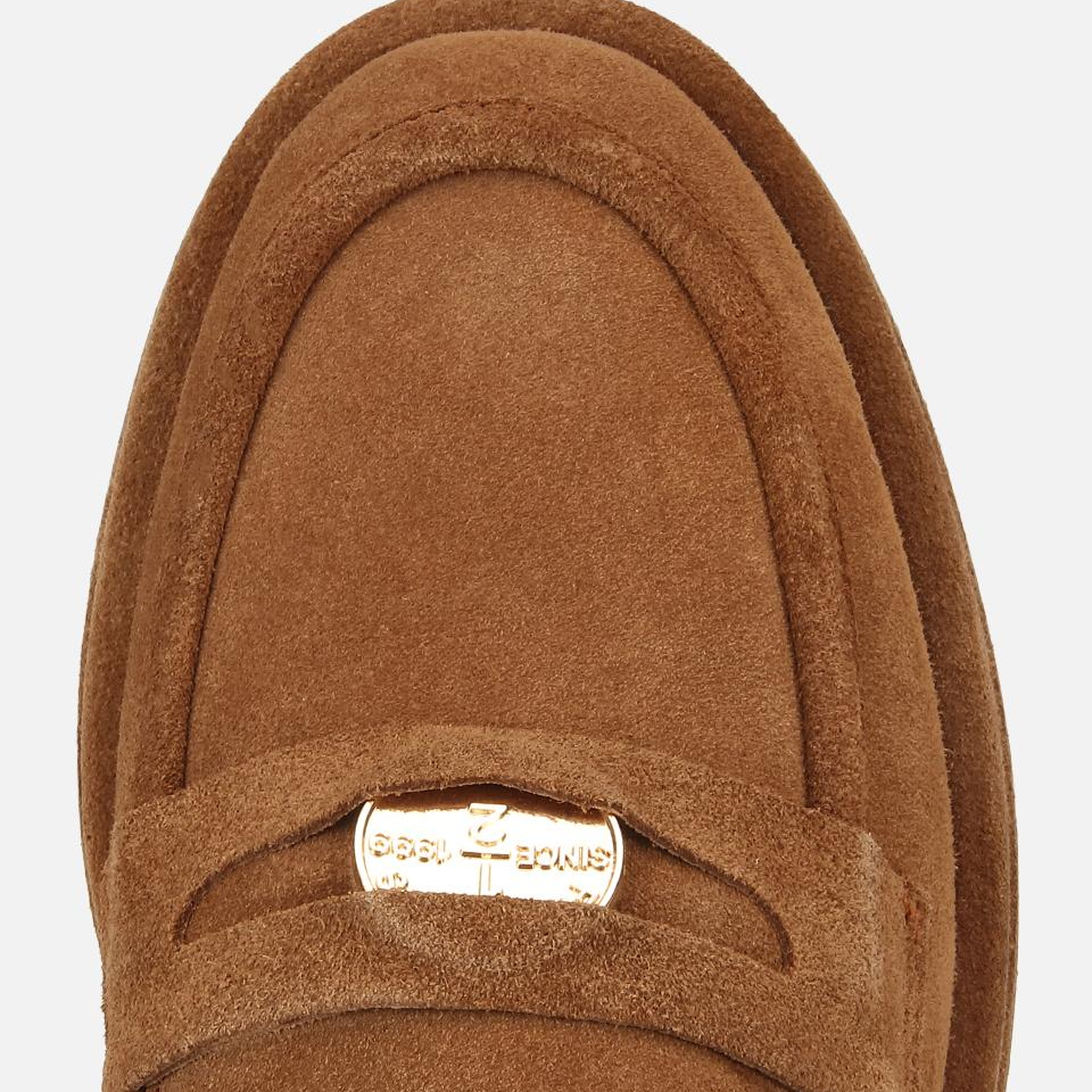 Kadın Süet Deri Taba Tokalı Klasik Loafer