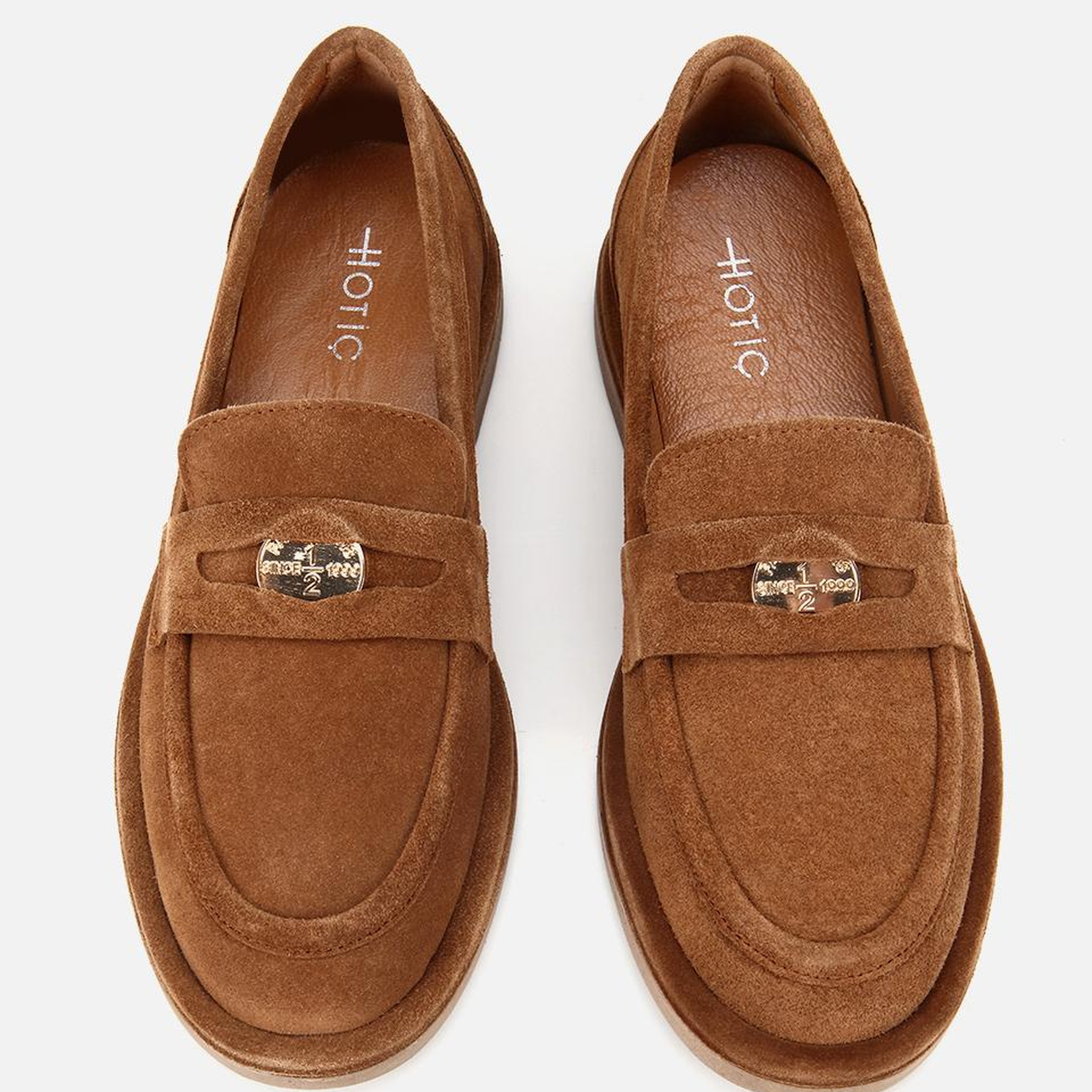 Kadın Süet Deri Taba Tokalı Klasik Loafer