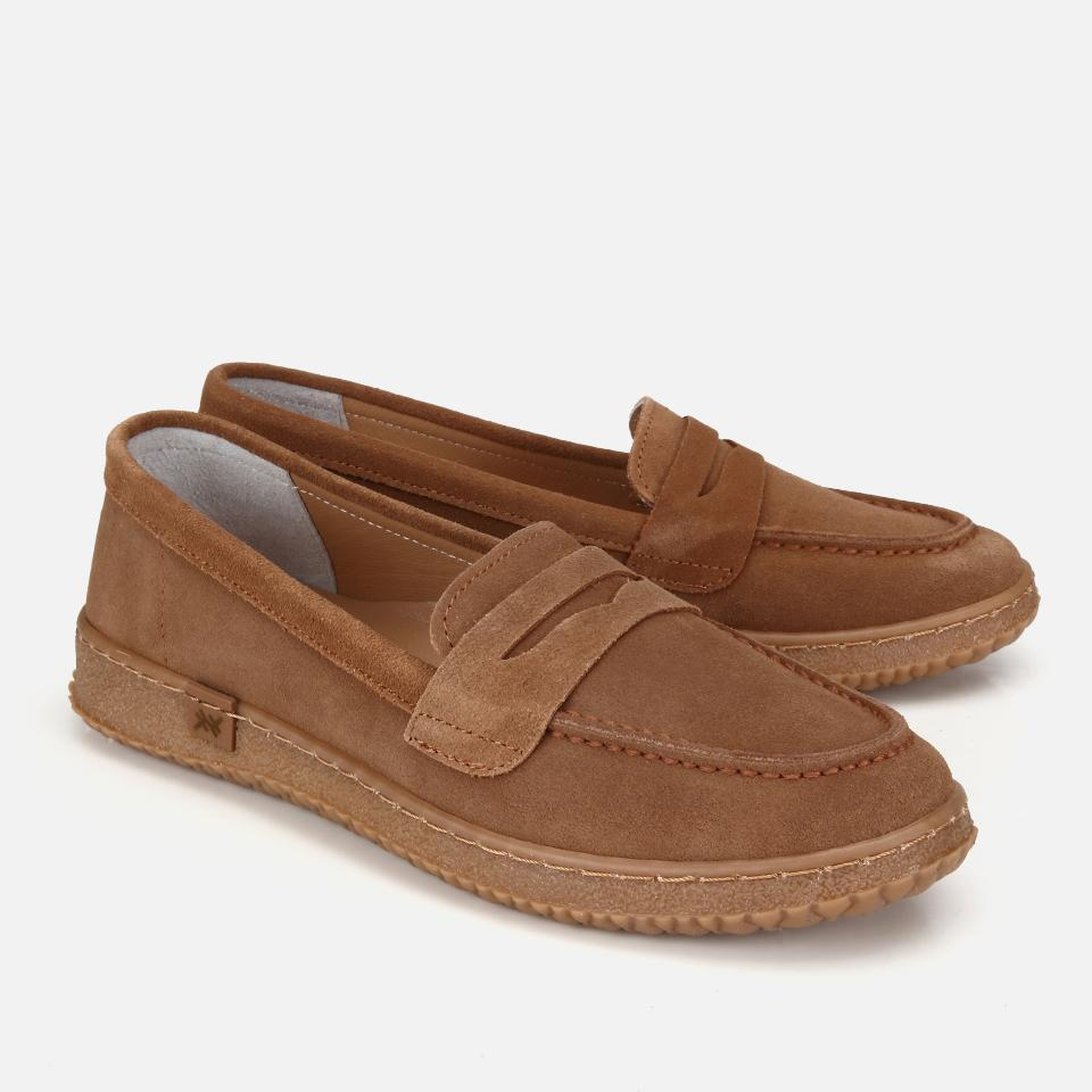 Kadın Süet Deri Taba Yumuşak Tabanlı Günlük Loafer