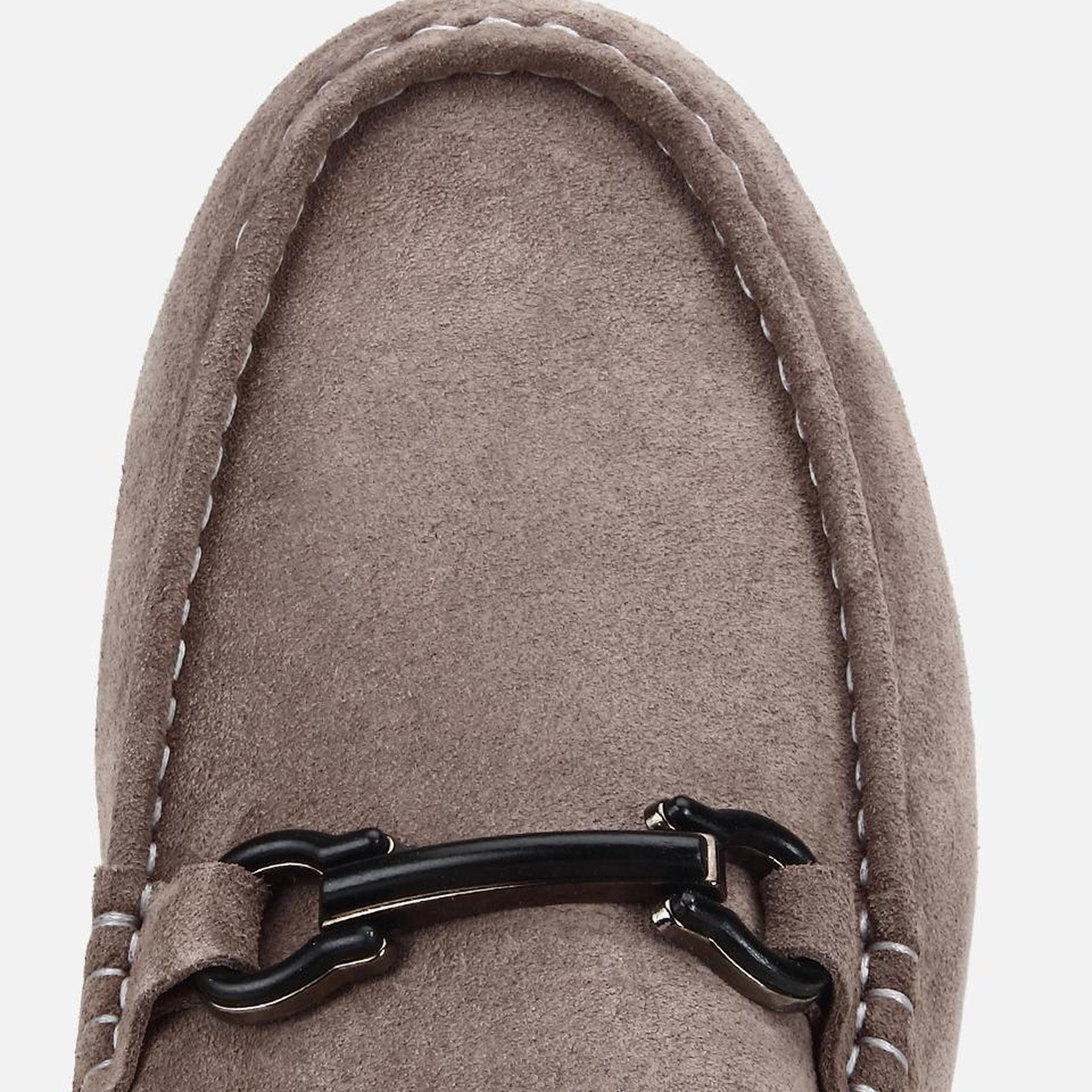 Erkek Süet Deri Gri Toka Detaylı Comfort Loafer Ayakkabı