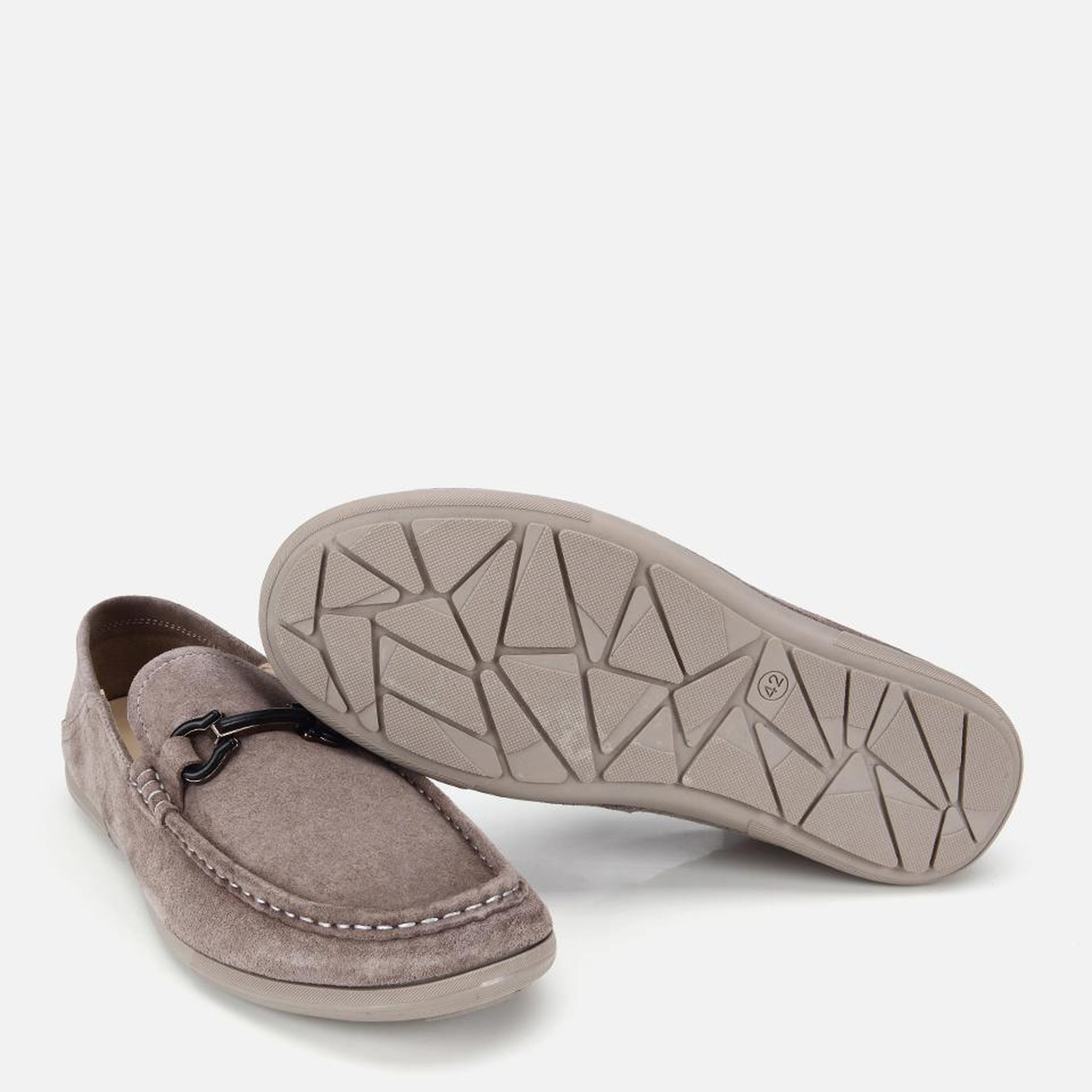 Erkek Süet Deri Gri Toka Detaylı Comfort Loafer Ayakkabı
