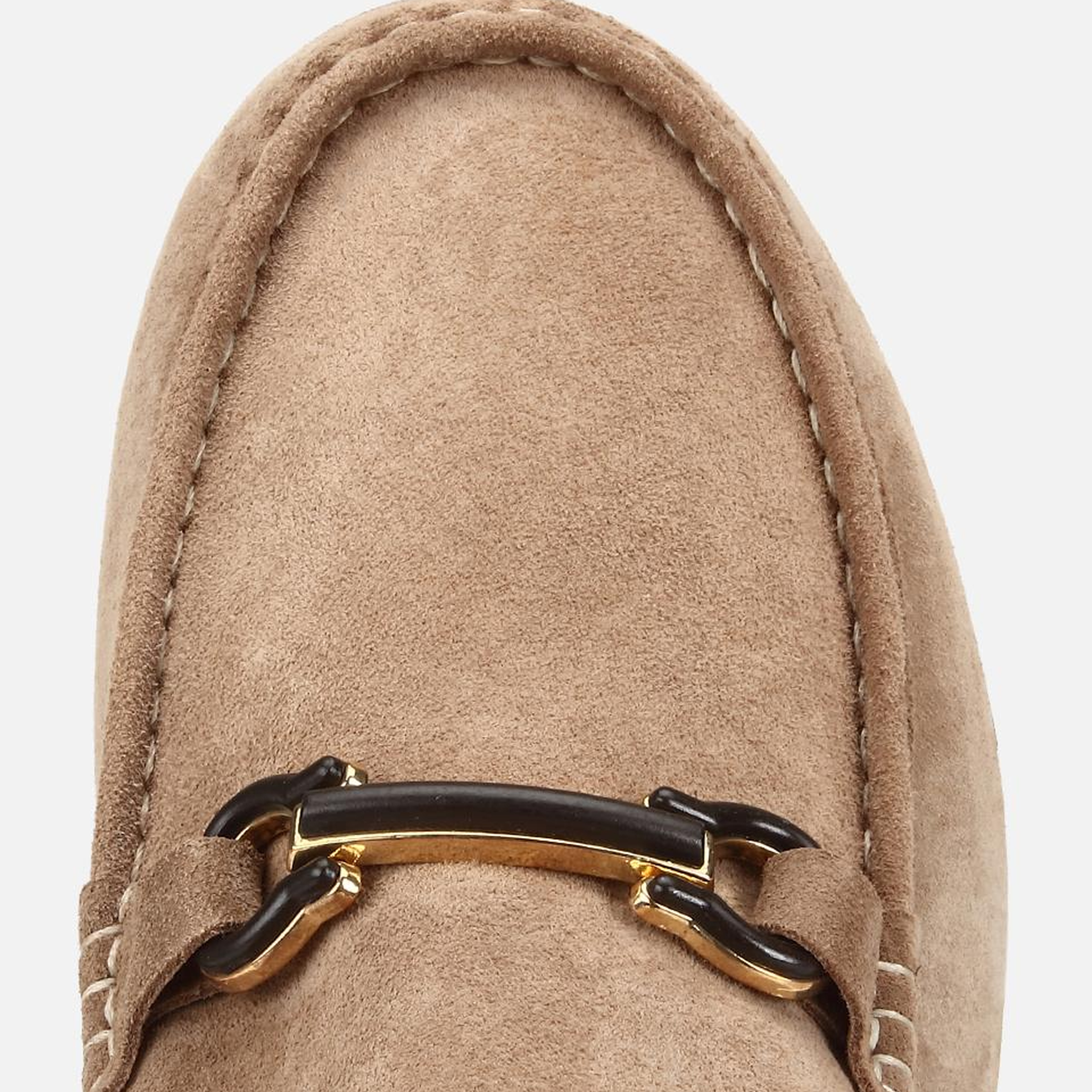 Erkek Süet Deri Bej Toka Detaylı Comfort Loafer Ayakkabı