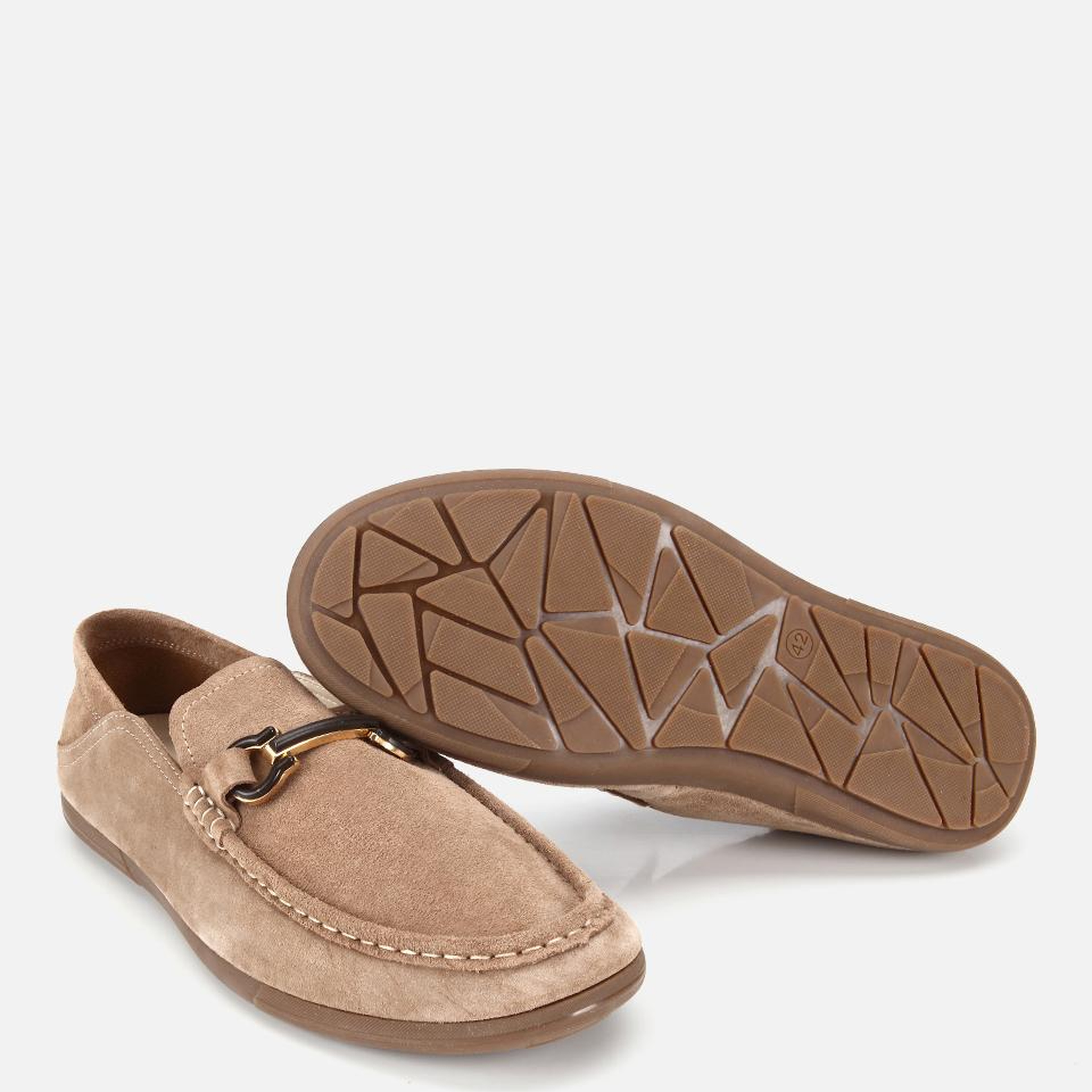 Erkek Süet Deri Bej Toka Detaylı Comfort Loafer Ayakkabı