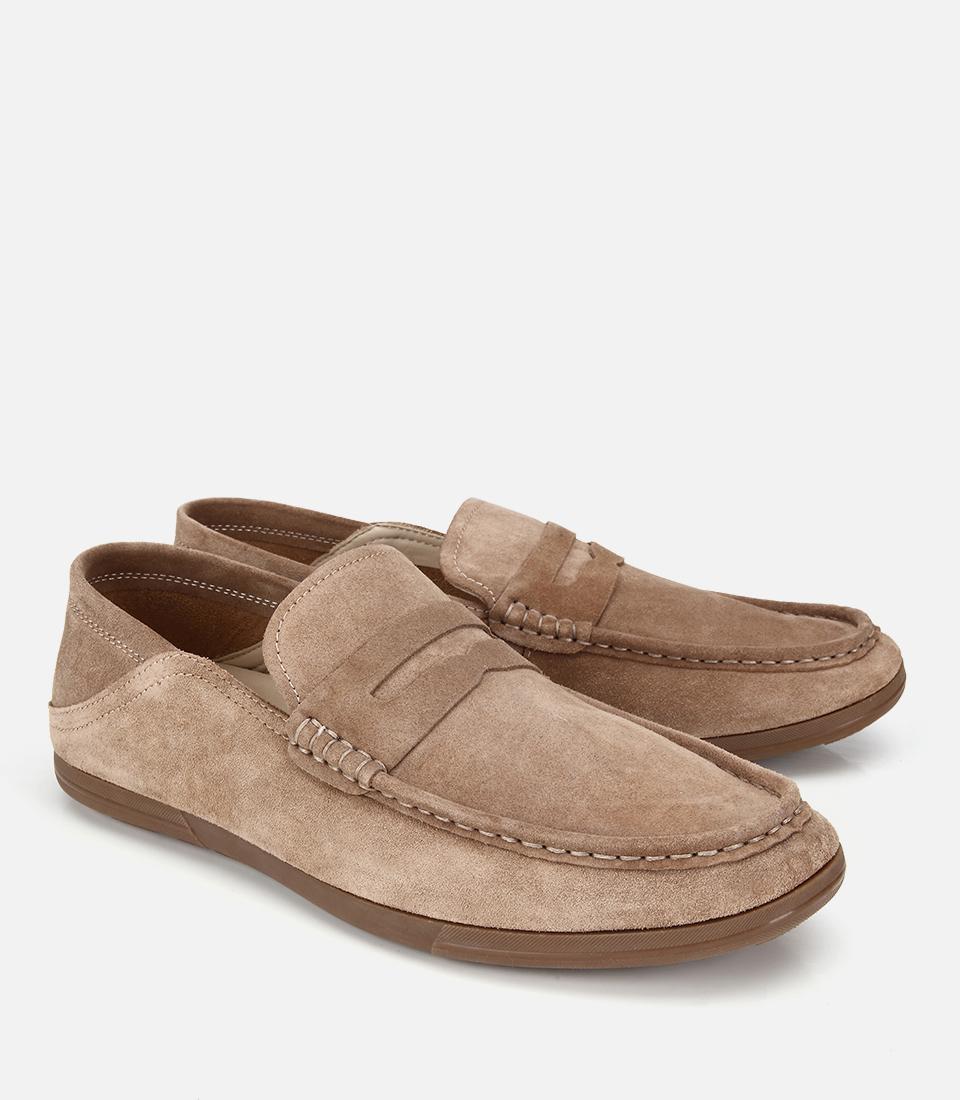 Erkek Süet Deri Açık Kahverengi Comfort Loafer Ayakkabı