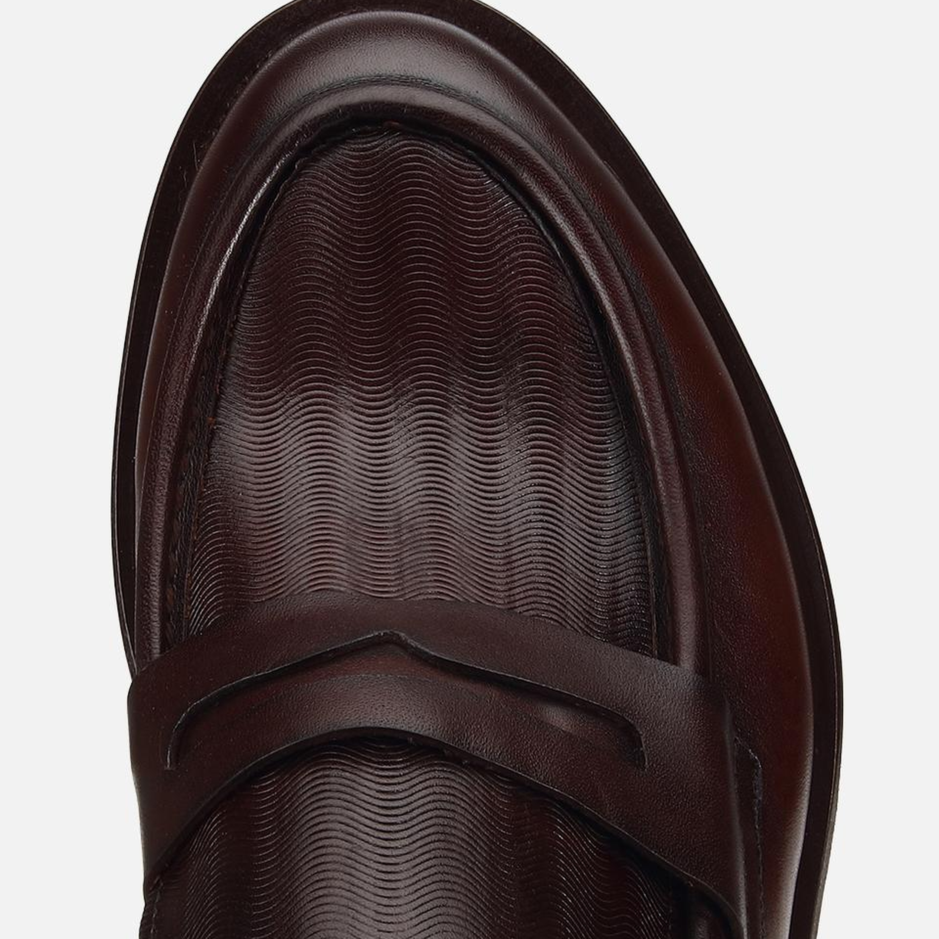Erkek Deri Kahverengi Kalın Tabanlı Klasik Loafer