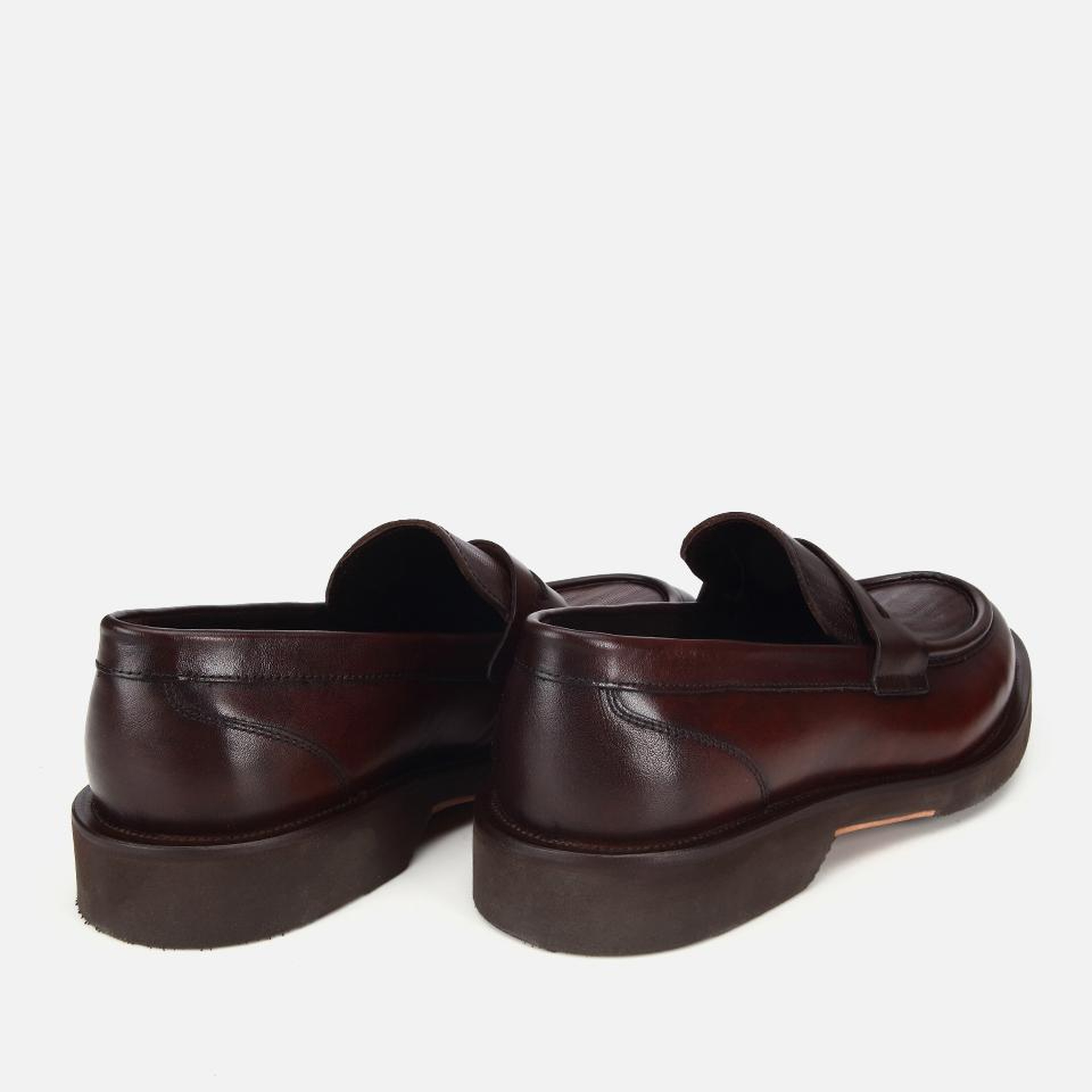 Erkek Deri Kahverengi Kalın Tabanlı Klasik Loafer