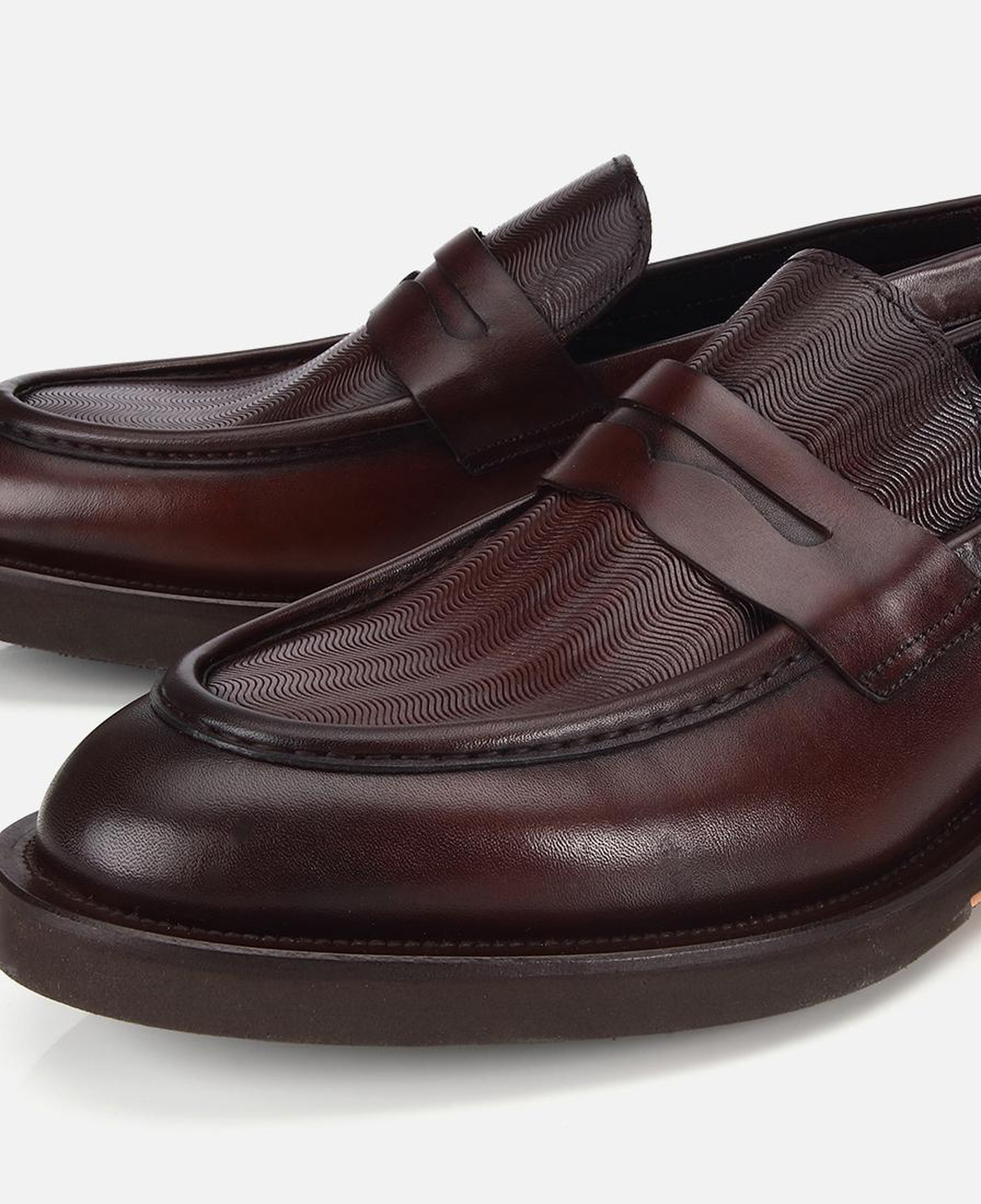 Erkek Deri Kahverengi Kalın Tabanlı Klasik Loafer
