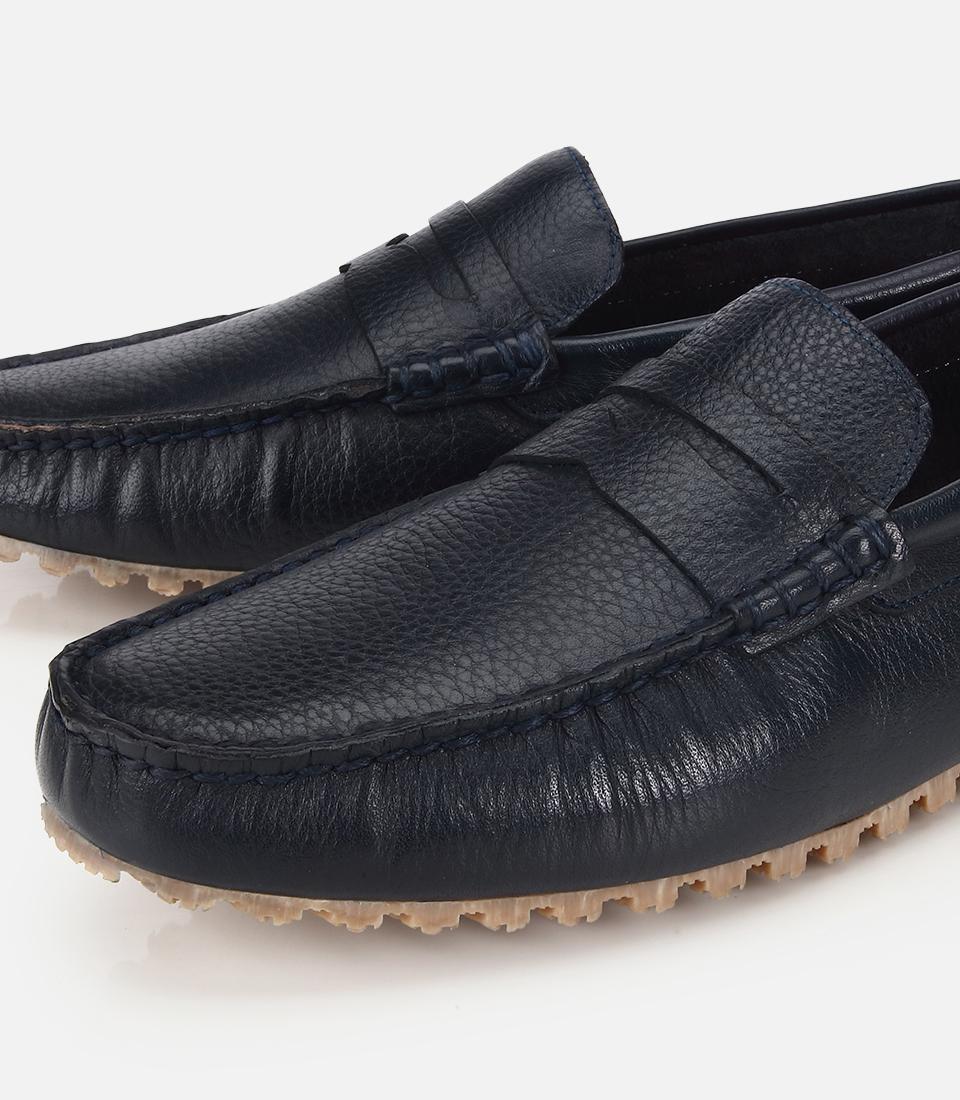 Erkek Deri Lacivert Comfort Günlük Loafer