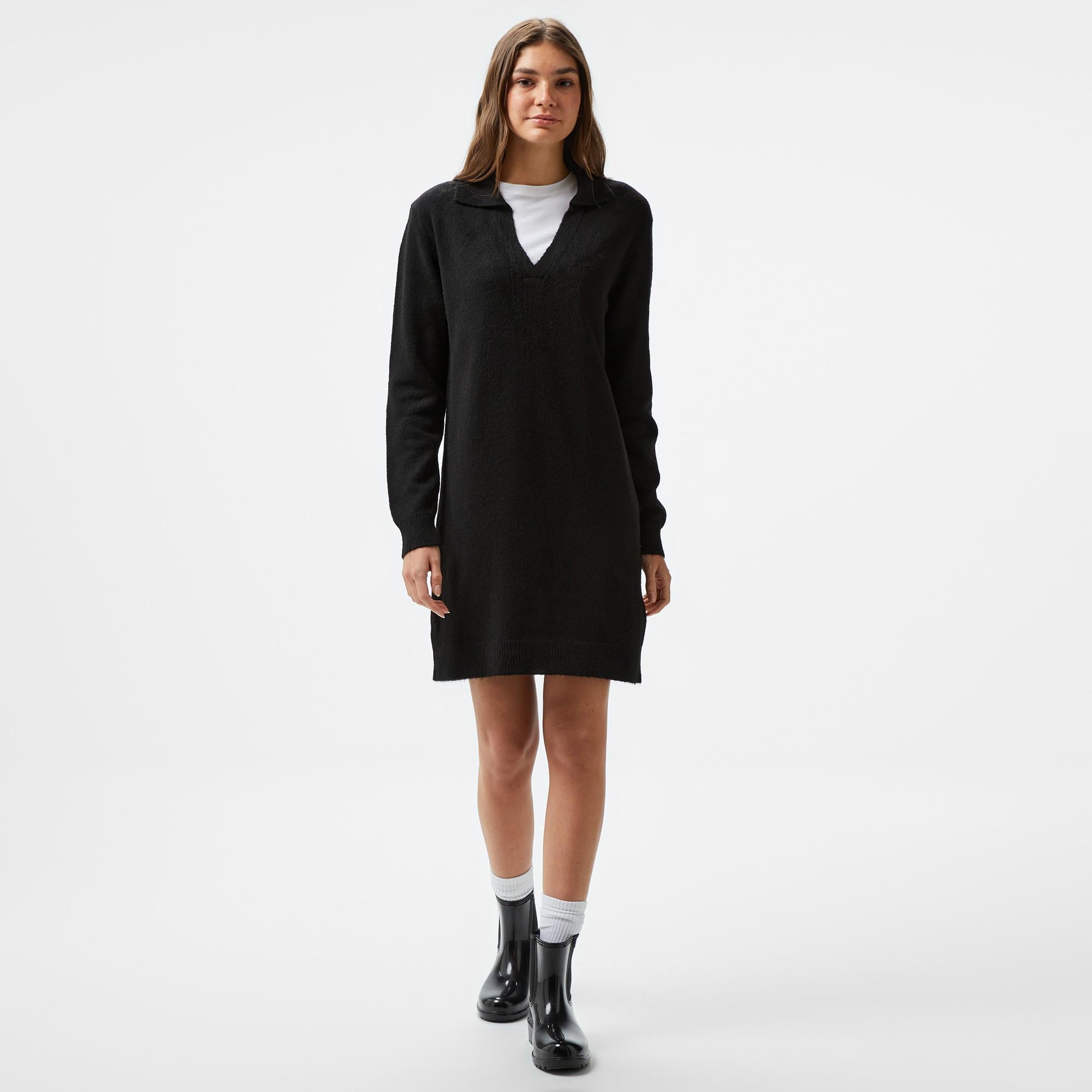 Nautica Kadın Siyah Uzun Kollu Regular Fit Elbise