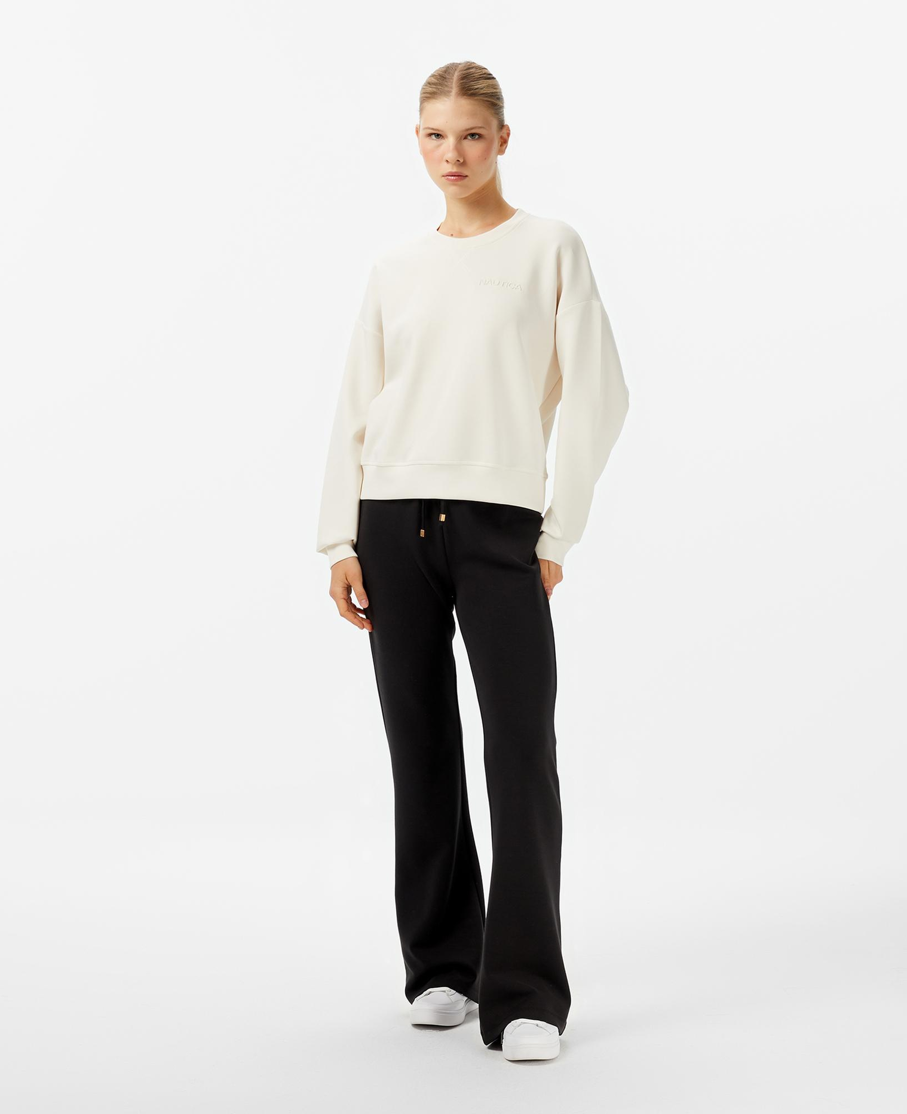 Nautica Kadın Beyaz Regular Fit Sweatshirt