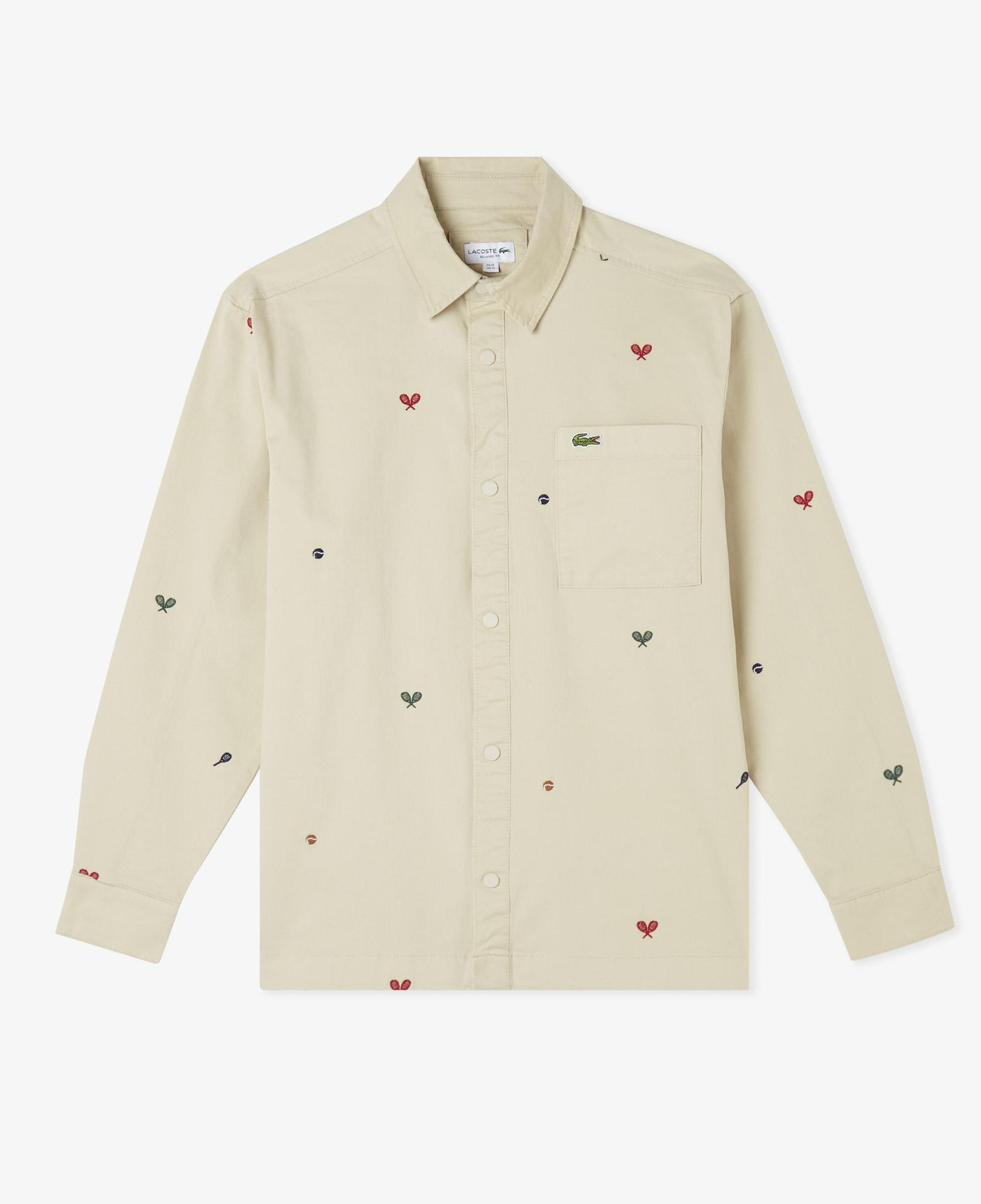 Lacoste Erkek Regular Fit Desenli Bej Gömlek