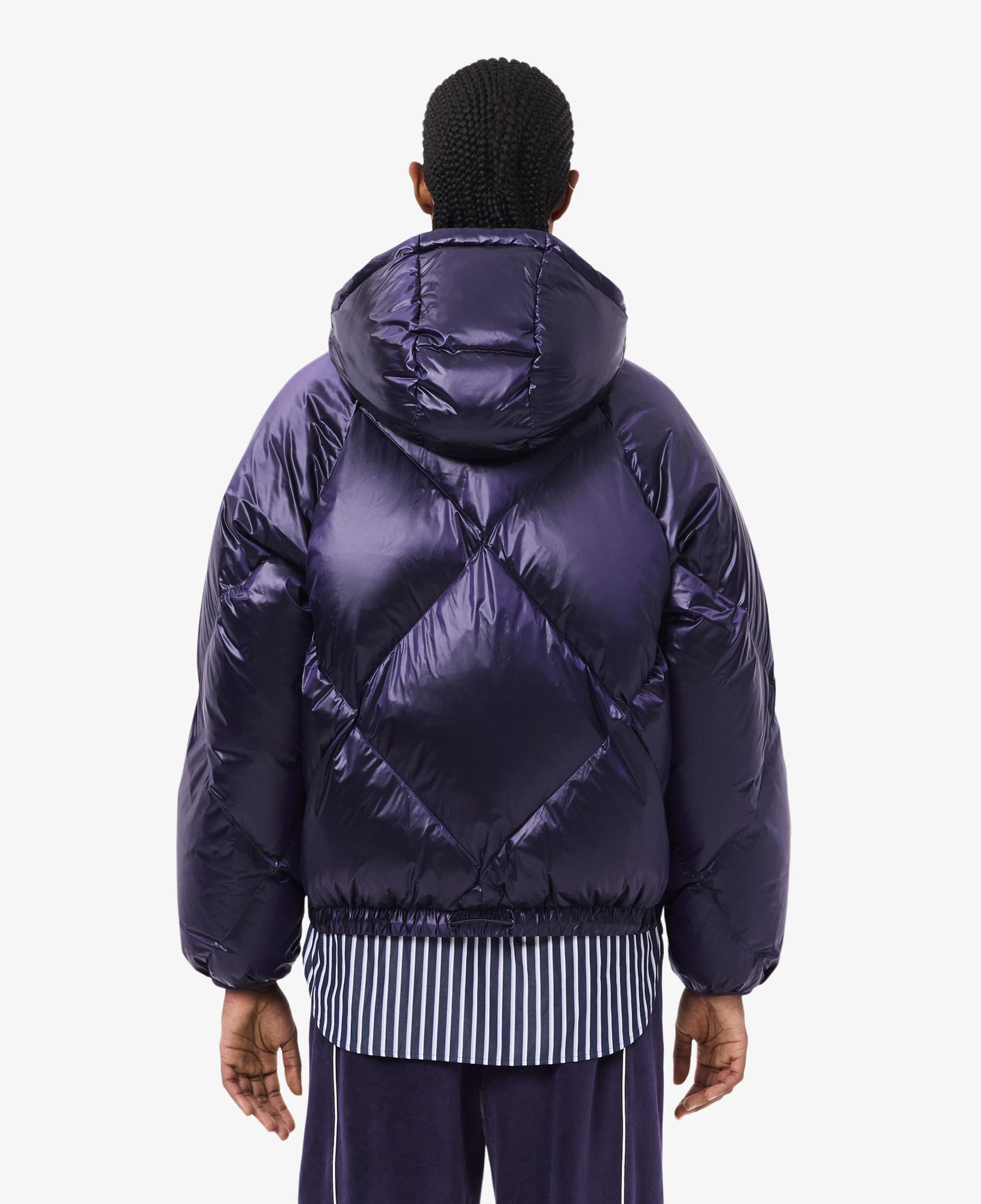 Lacoste Kadın Oversize Fit Kapüşonlu Kapitone Mor Mont
