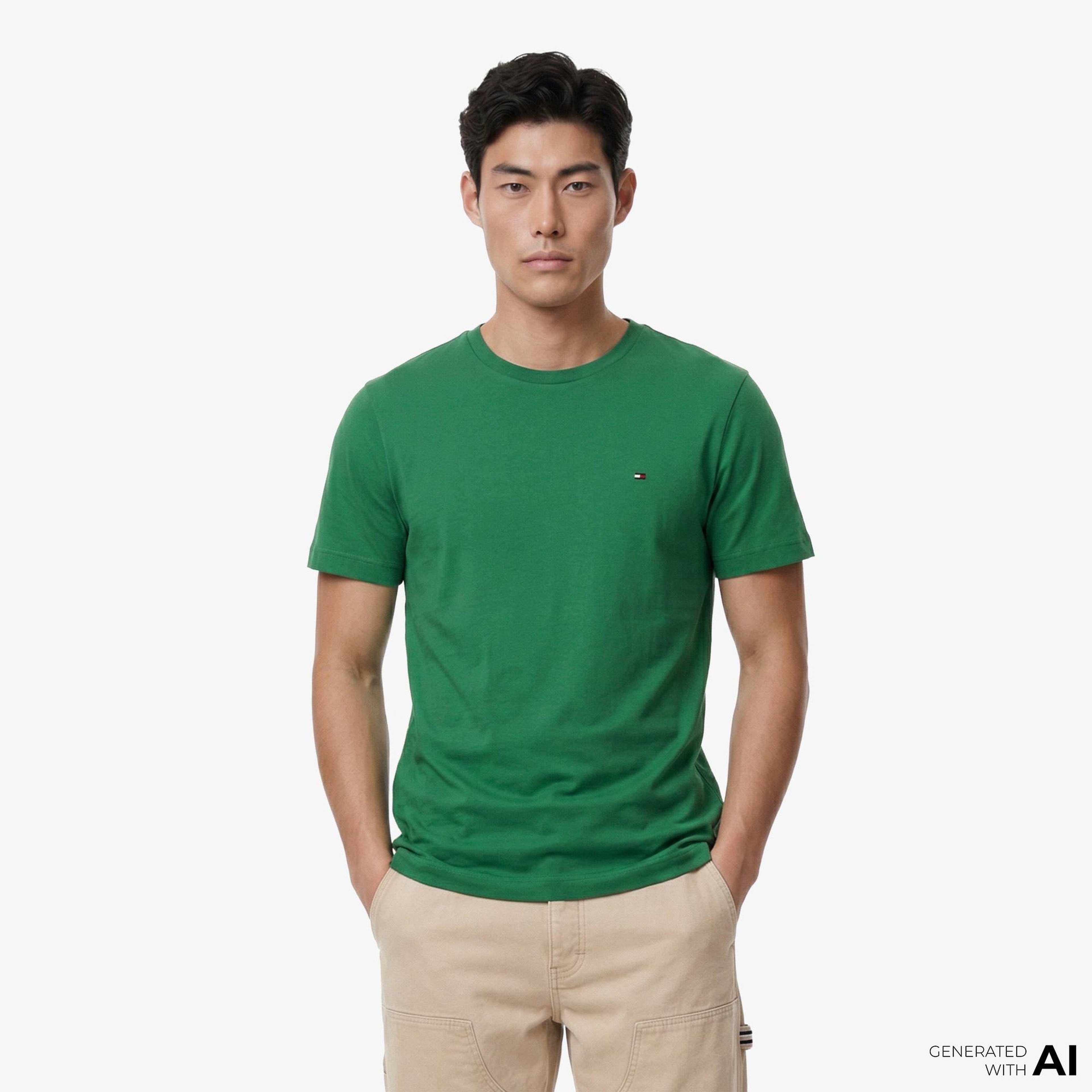 Tommy Hilfiger Core Essentials Erkek Yeşil T-Shirt