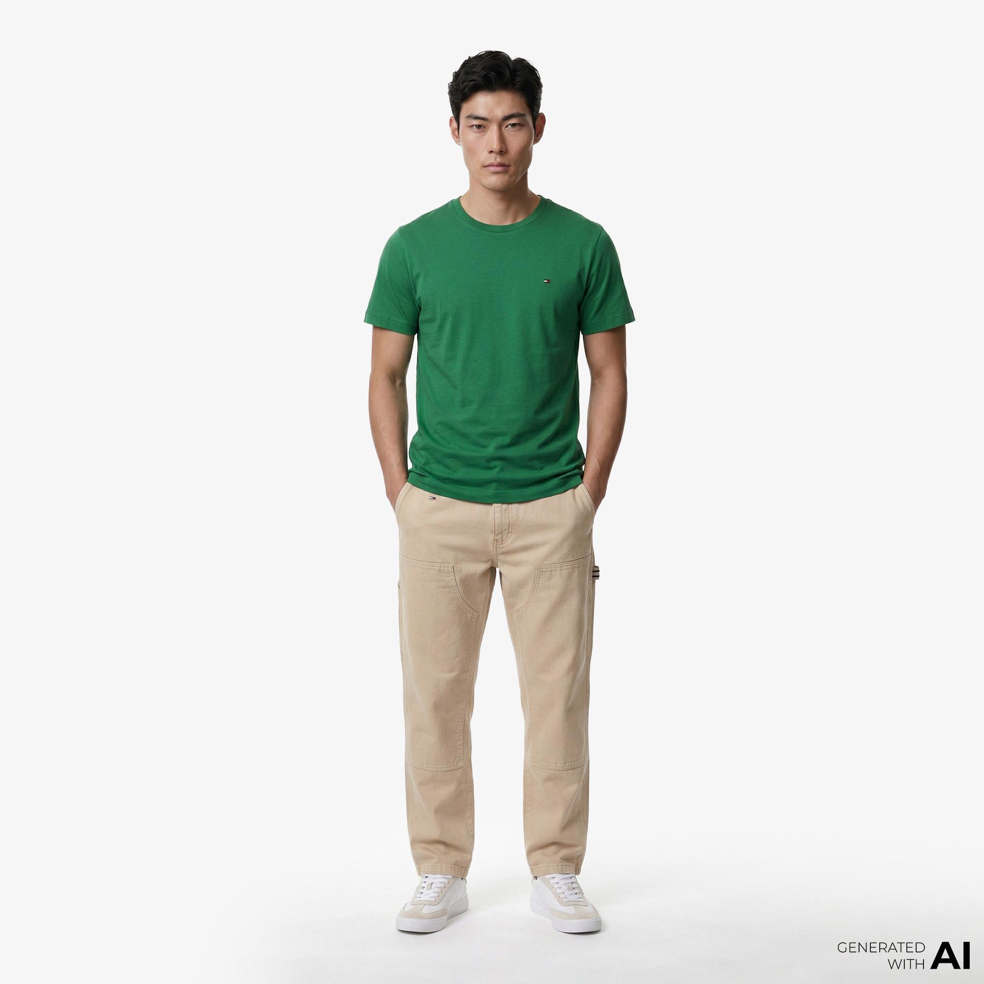 Tommy Hilfiger Core Essentials Erkek Yeşil T-Shirt