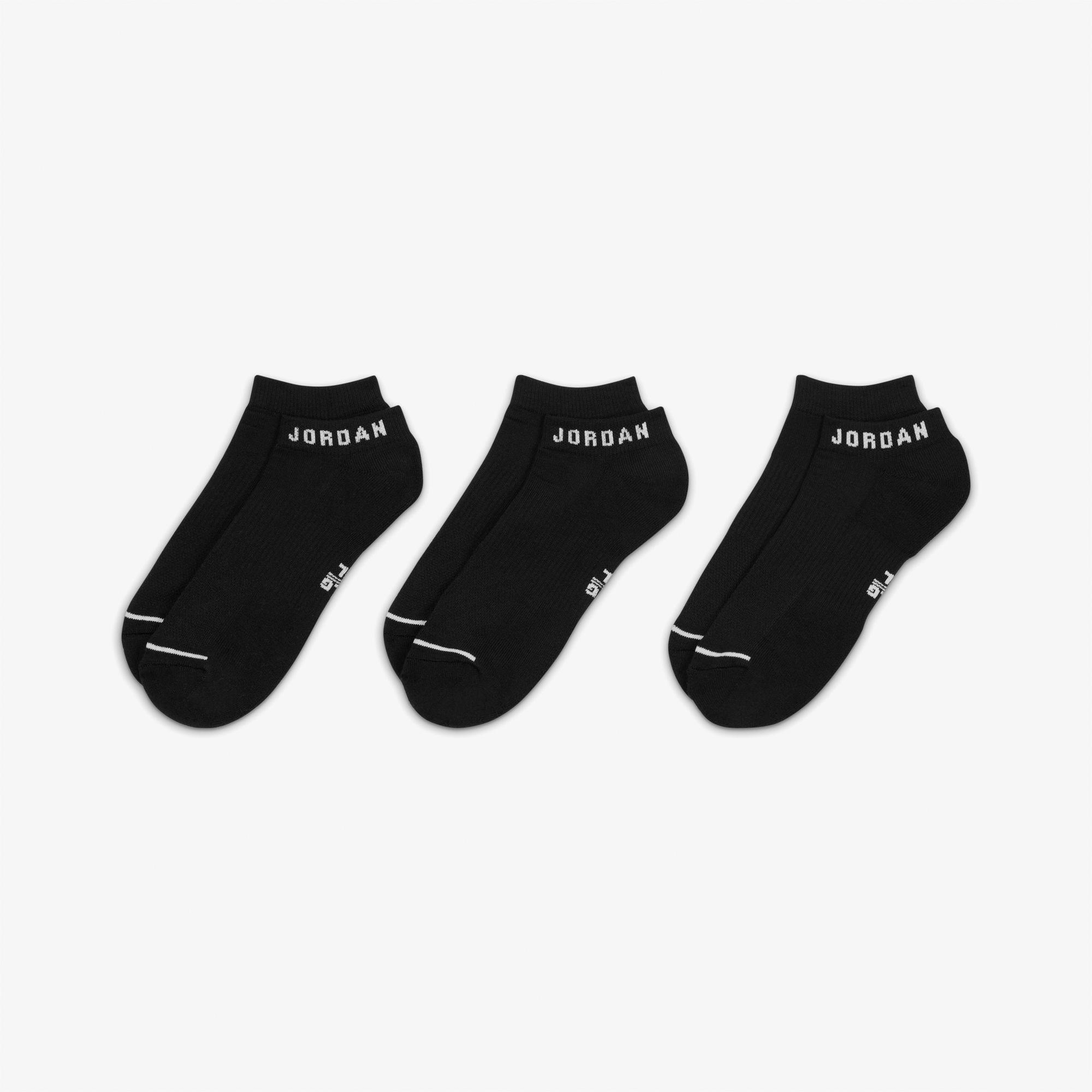 Jordan Everyday Cush Poly 3'lü Unisex Siyah Çorap