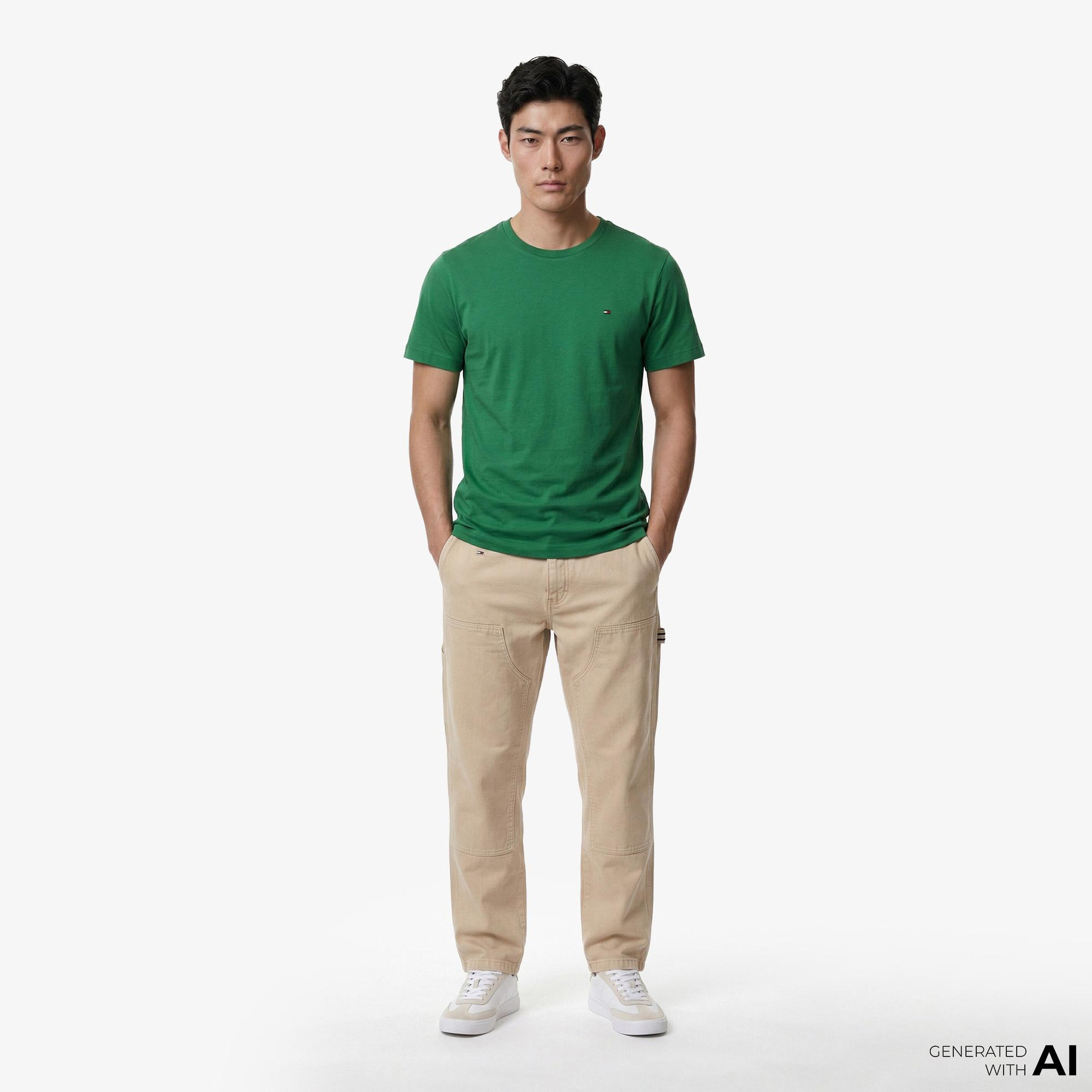 Tommy Hilfiger Core Essentials Erkek Yeşil T-Shirt