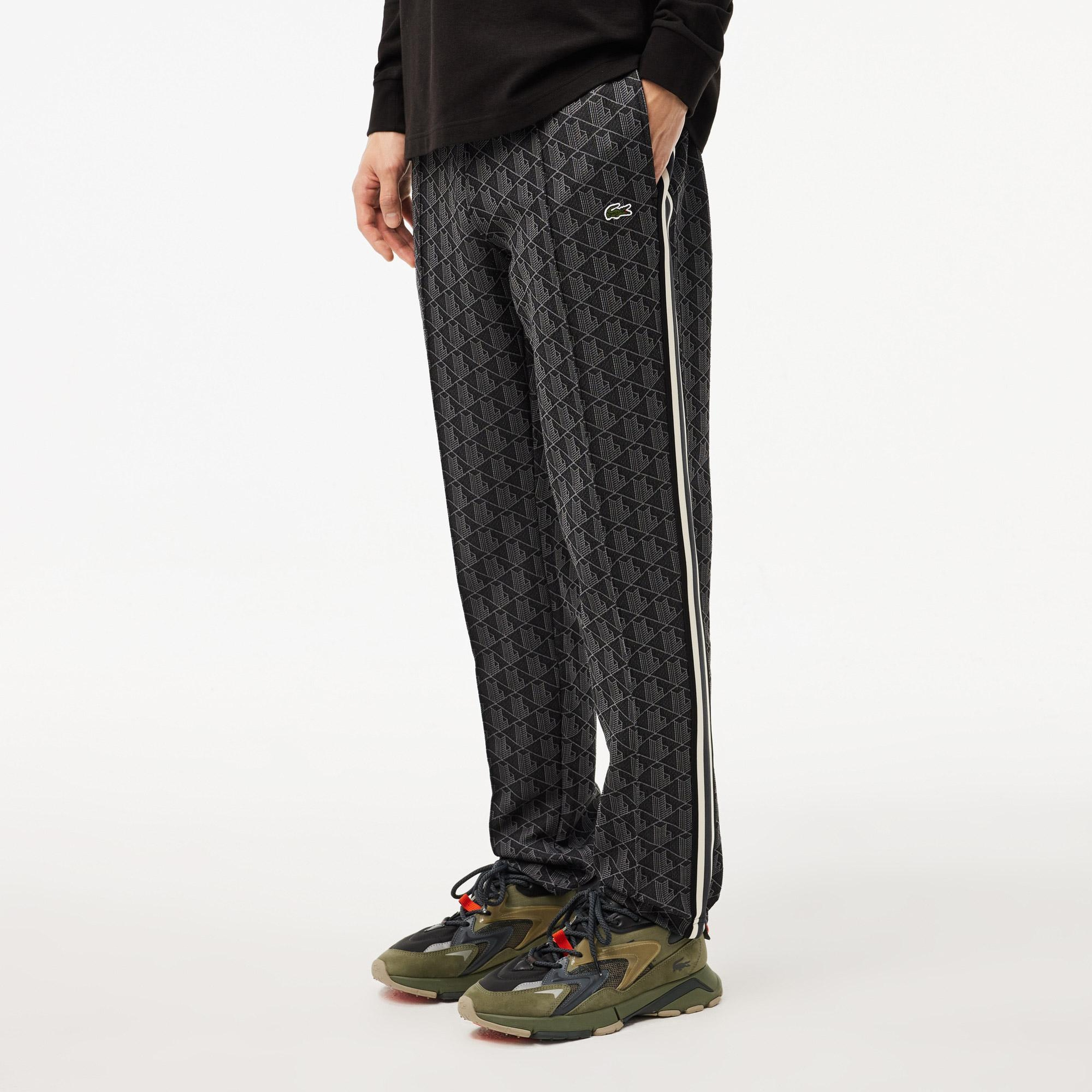 Lacoste Paris Erkek Regular Fit Monogram Siyah Eşofman Altı