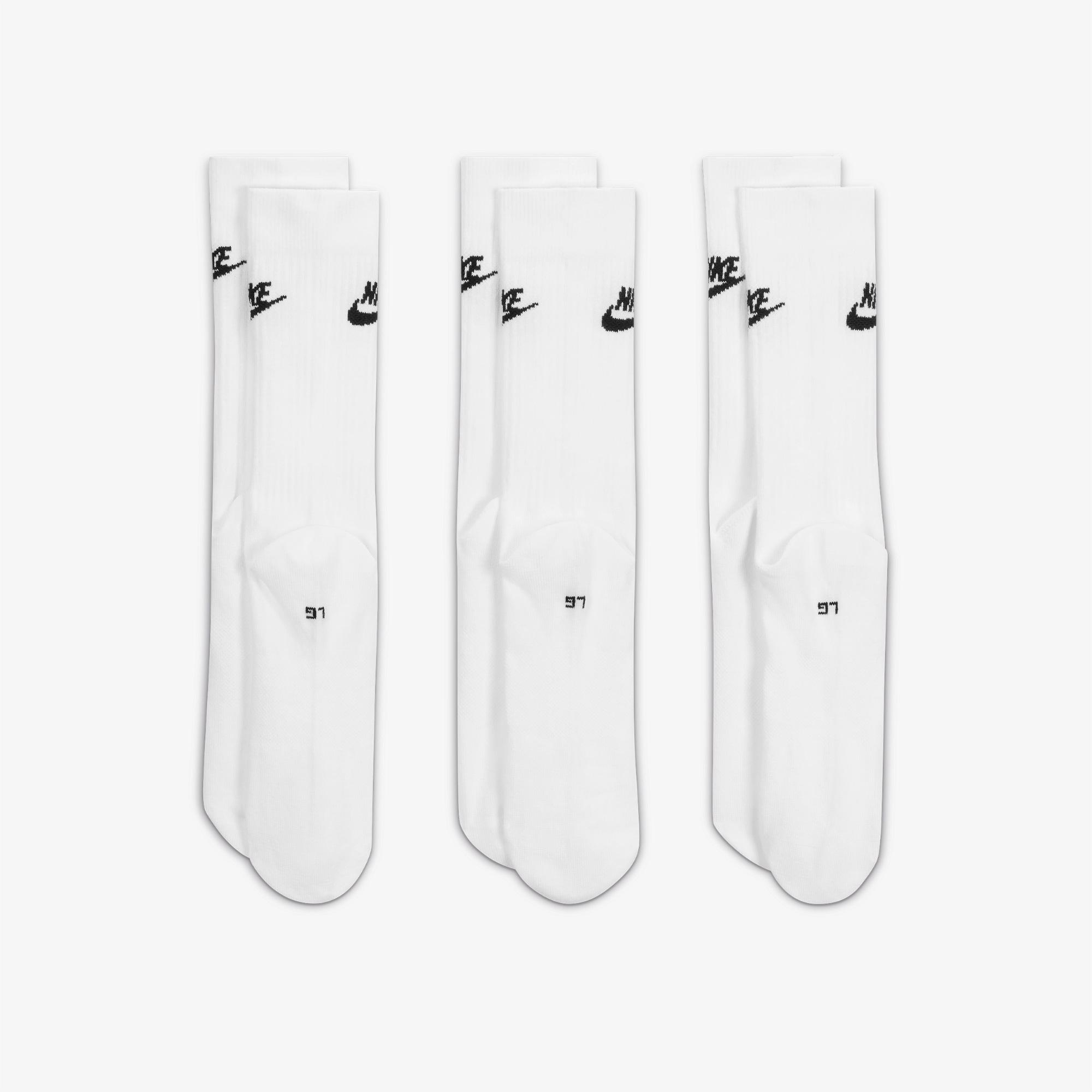 Nike Sportswear Everyday Essential Cr 3'lü Unisex Beyaz Çorap