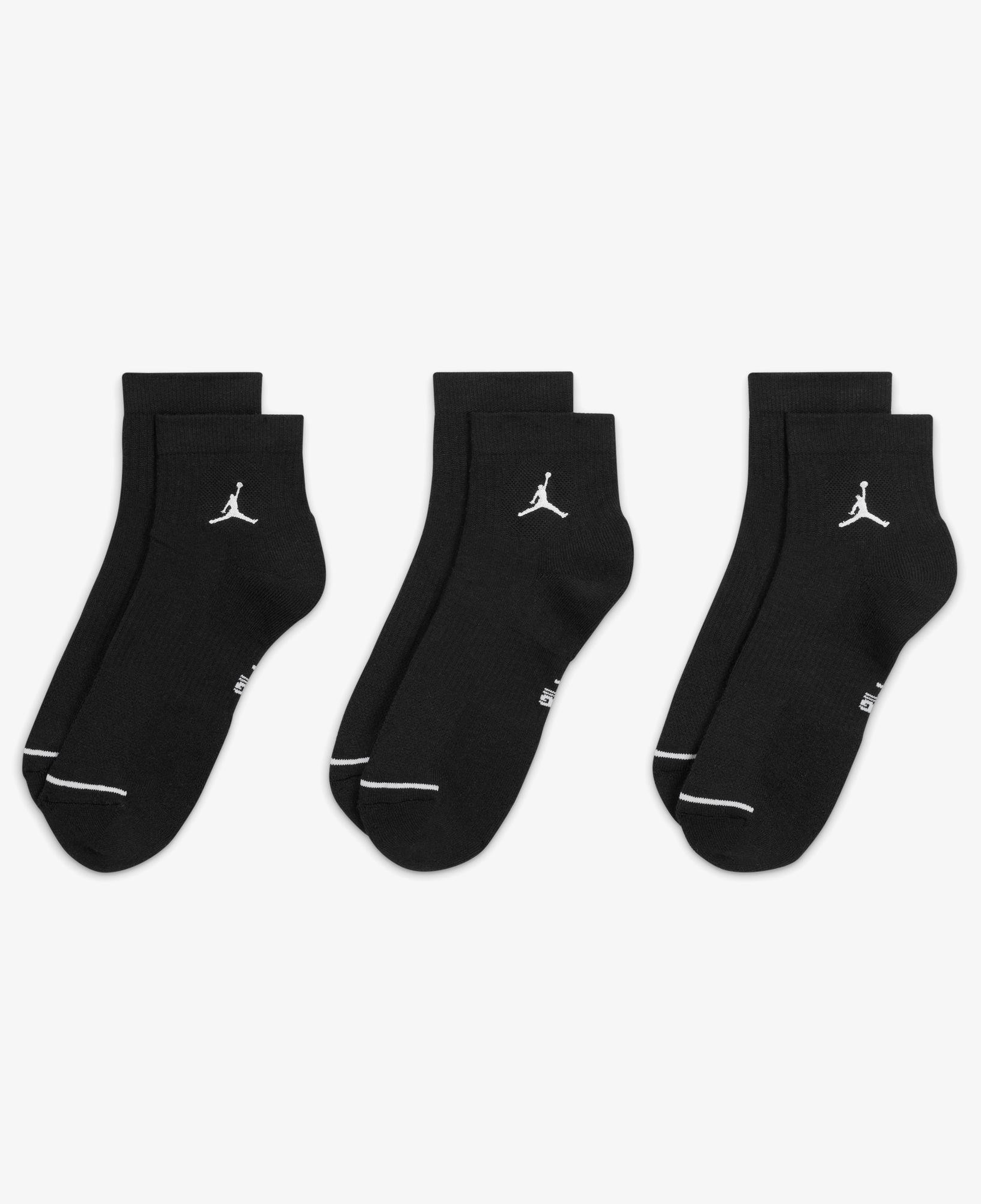 Jordan Cush Poly 3' lü Unisex Siyah Çorap
