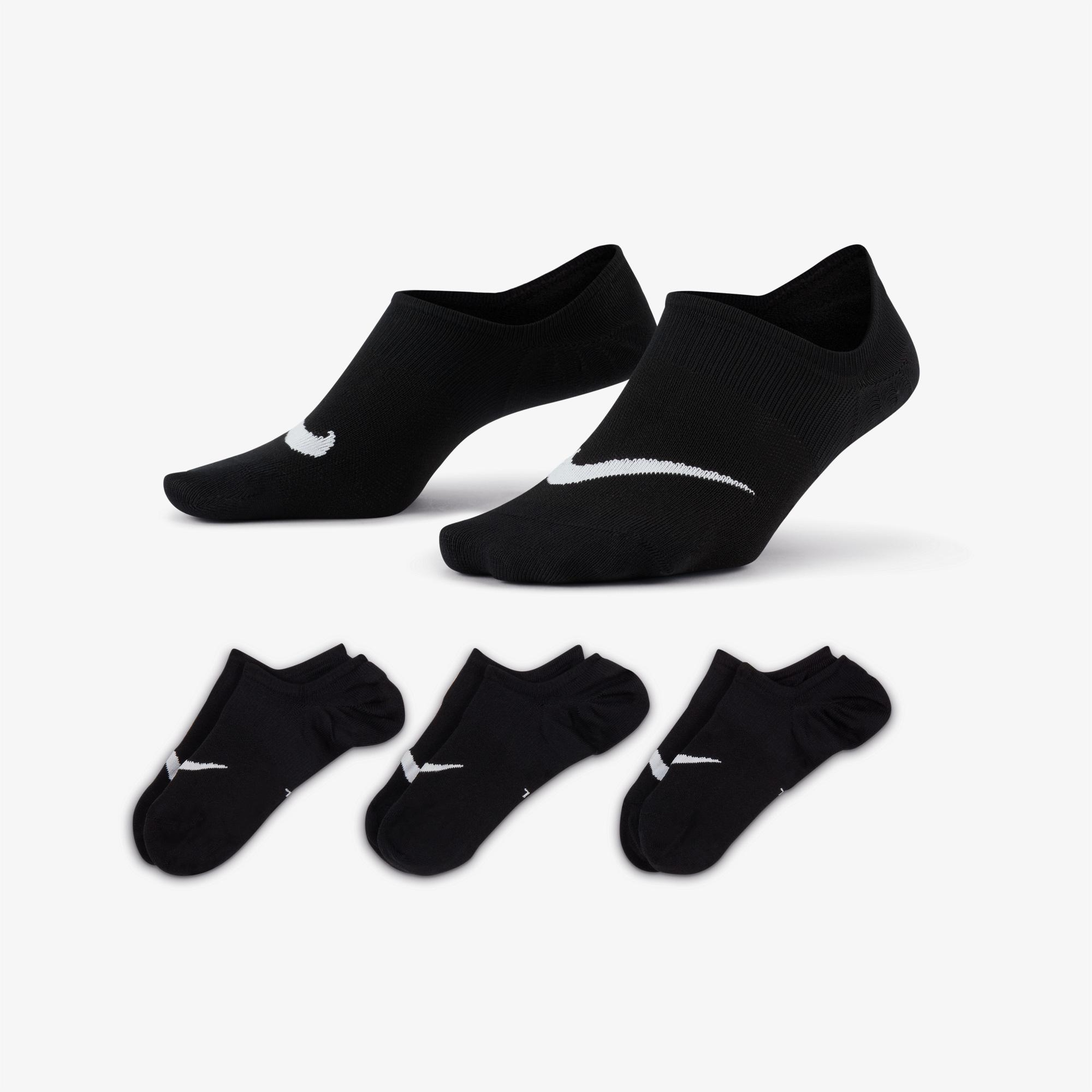 Nike Everyday Plus Lightweight Footie 3'lü Unisex Siyah Çorap